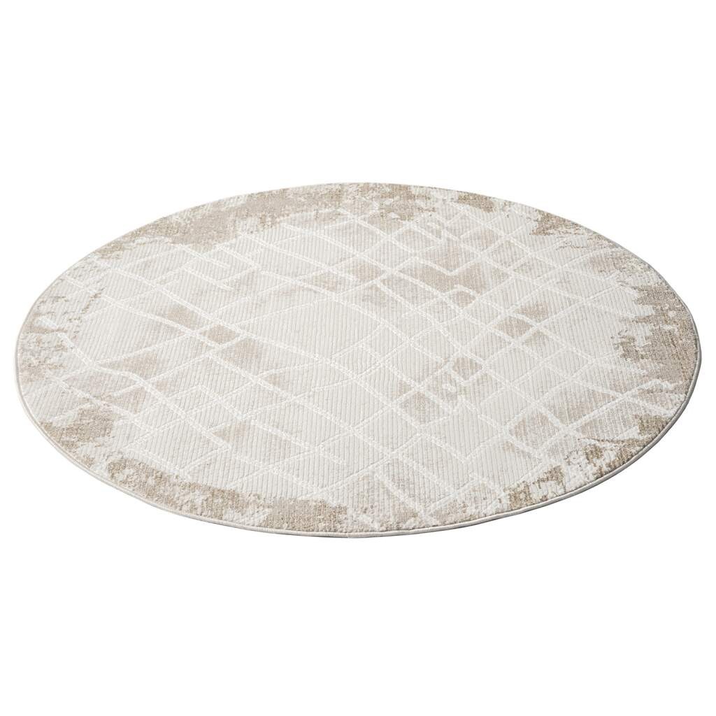 Carpet City Teppich »ANTIK215«, rund, 10 mm Höhe, Kurzflor, 3D-Optik, Klassisch-Modern für Wohnzimmer, Schlafzimmer