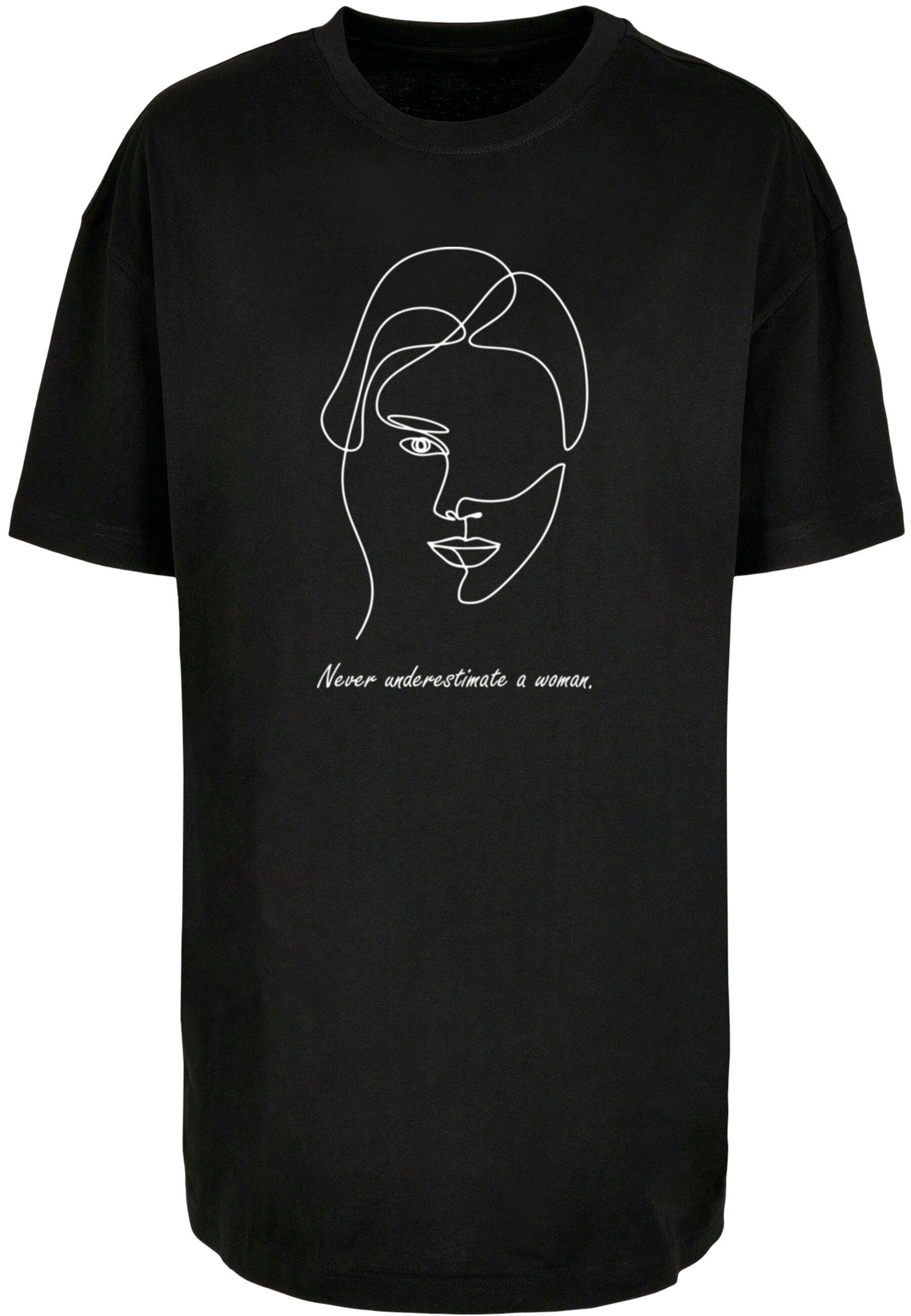 T-Shirt »Merchcode Damen Ladies WD - Woman Figure Oversized Boyfriend Tee«, (1 tlg.)