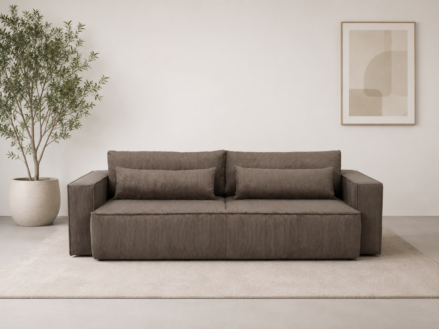OTTO home 4-Sitzer "Tillian, Schlafsofa, Schlafcouch" Breite 274 cm, Breitkord, Sitzfläche mit Taschenfederkern