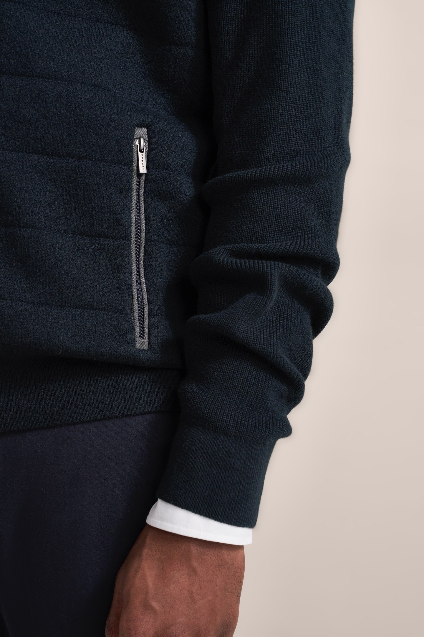 bugatti Strickjacke, mit Stehkragen