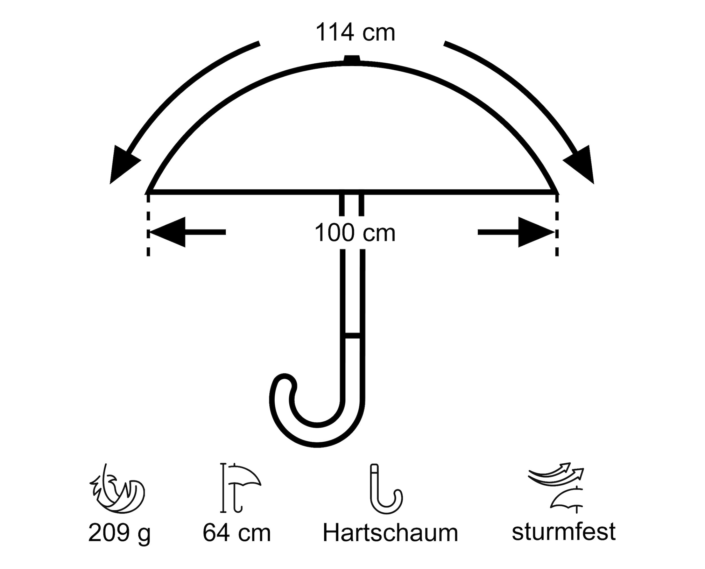 EuroSCHIRM® Stockregenschirm »Swing liteflex«, mit Schultertragegurt an der Hülle, besonders leicht und stabil