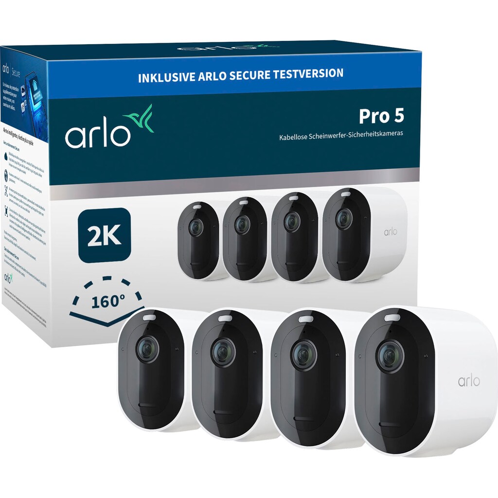 ARLO Überwachungskamera »Pro 5 Spotlight 4er Set«, Außenbereich-Innenbereich