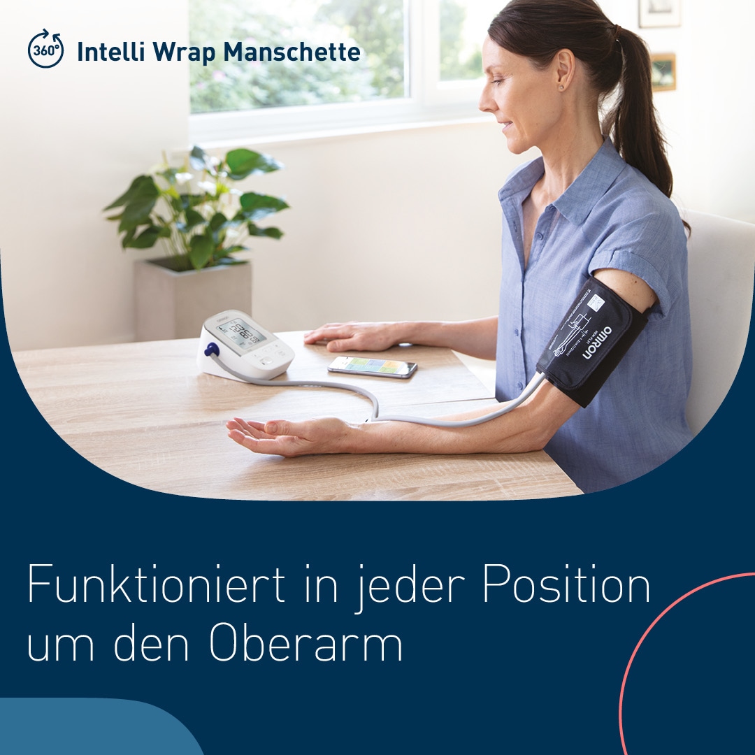 Omron Oberarm-Blutdruckmessgerät »X4 Smart« mit Bluetooth und Intelli Wrap Manschette, mit kostenloser App