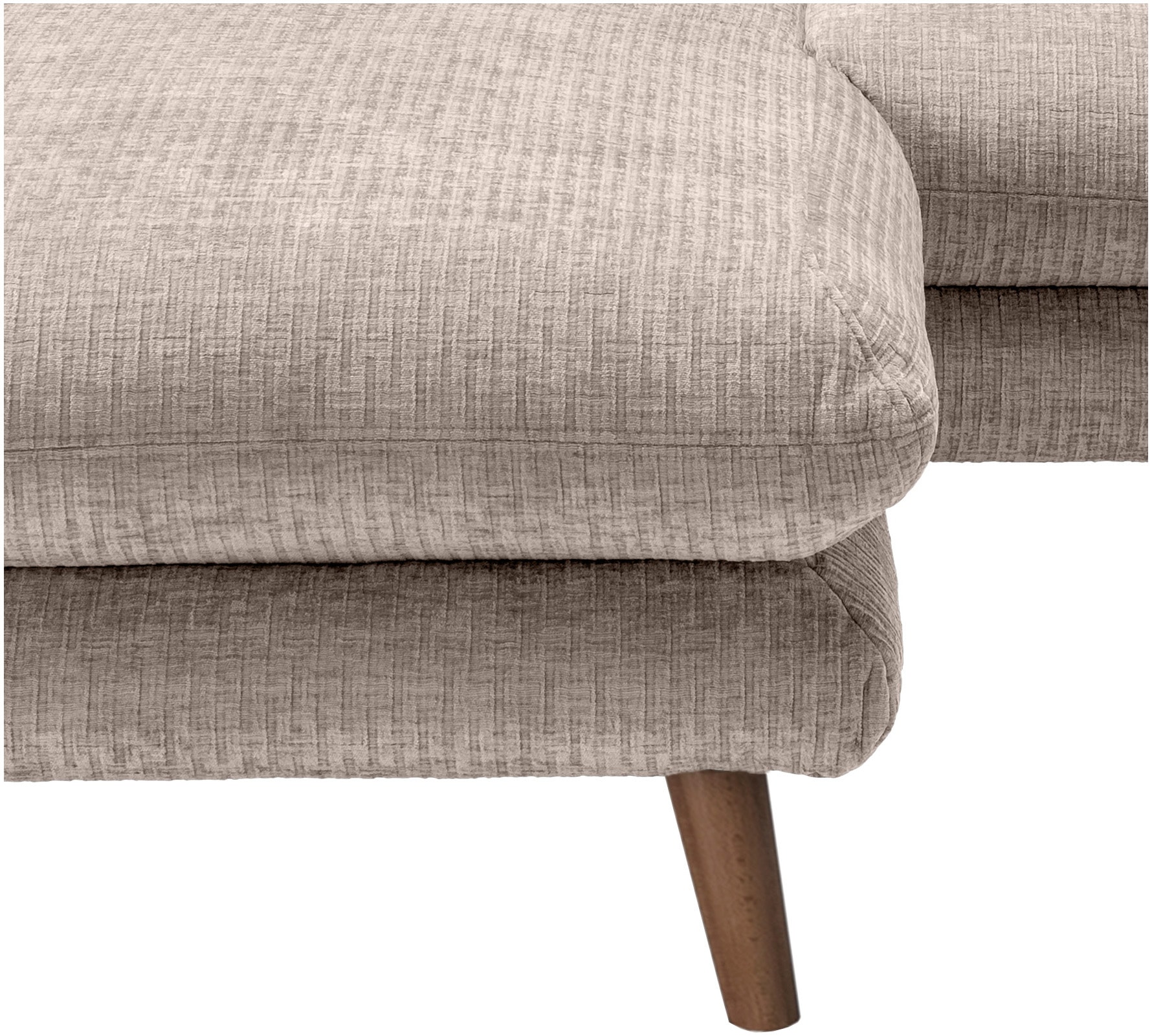 INOSIGN Ecksofa »Lazio modern und bequem, schmale Armlehnen, tolle Detailverarbeitung«, zwei verschiedene Fußfarben wählbar
