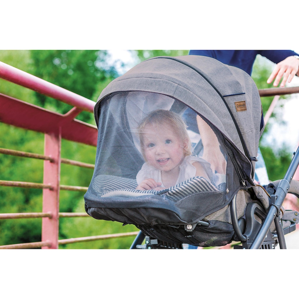 Gesslein Kombi-Kinderwagen »F4 Air+ mit Tragetasche C2 Compact, Stein meliert/Lama«