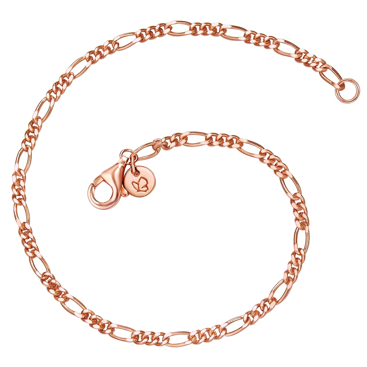 Damen Panzerarmband "GSM836", 17, Silber 925 (Sterlingsilber)roségold, GLANZSTÜCKE MÜNCHEN, Silber 925 (Sterlingsilber), Armbänder, aus Sterling