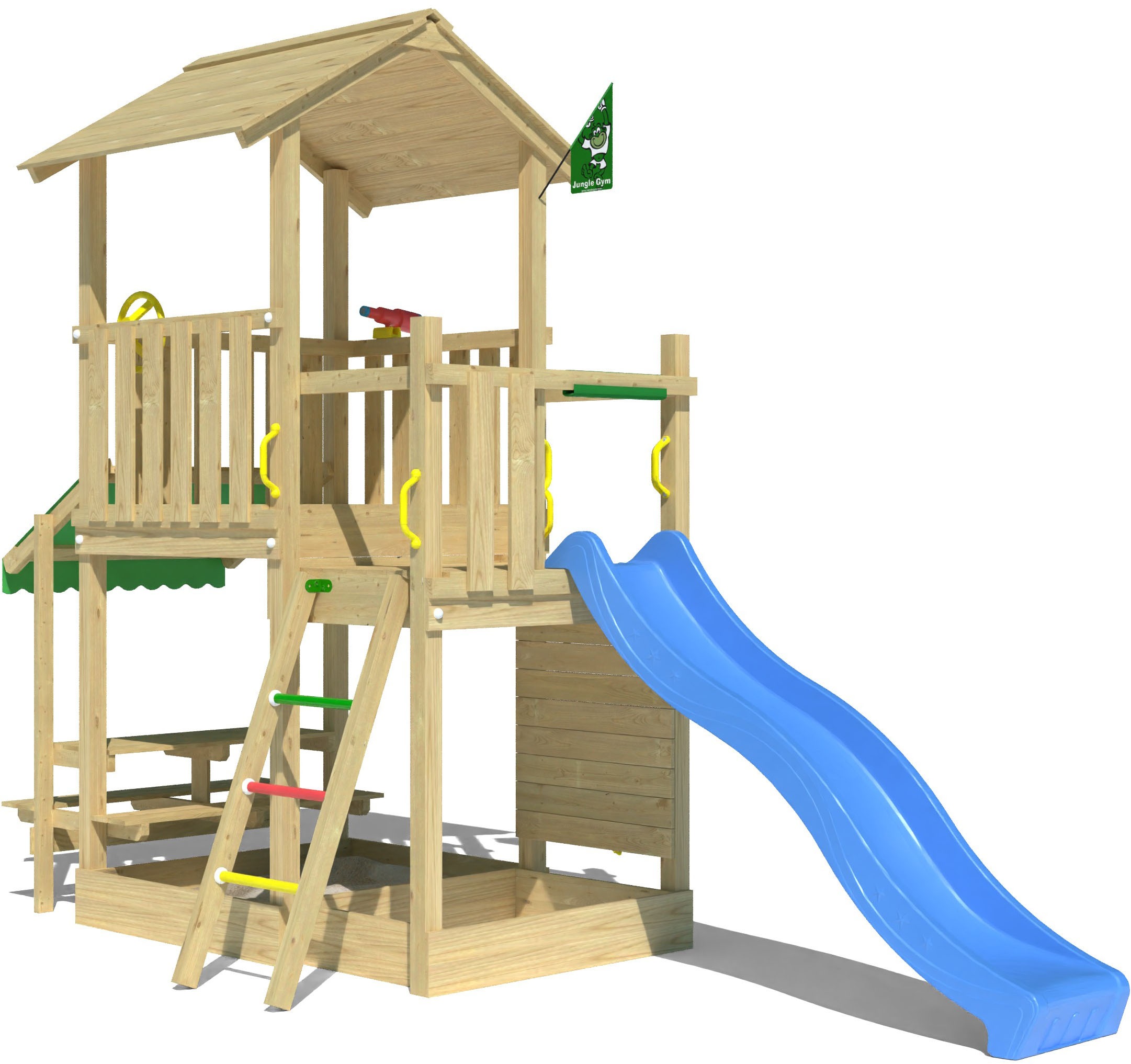 Jungle Gym Spielturm »Keep«, (Set), Spielanlage mit Mini Market und Rutsche mit Wasseranschluss
