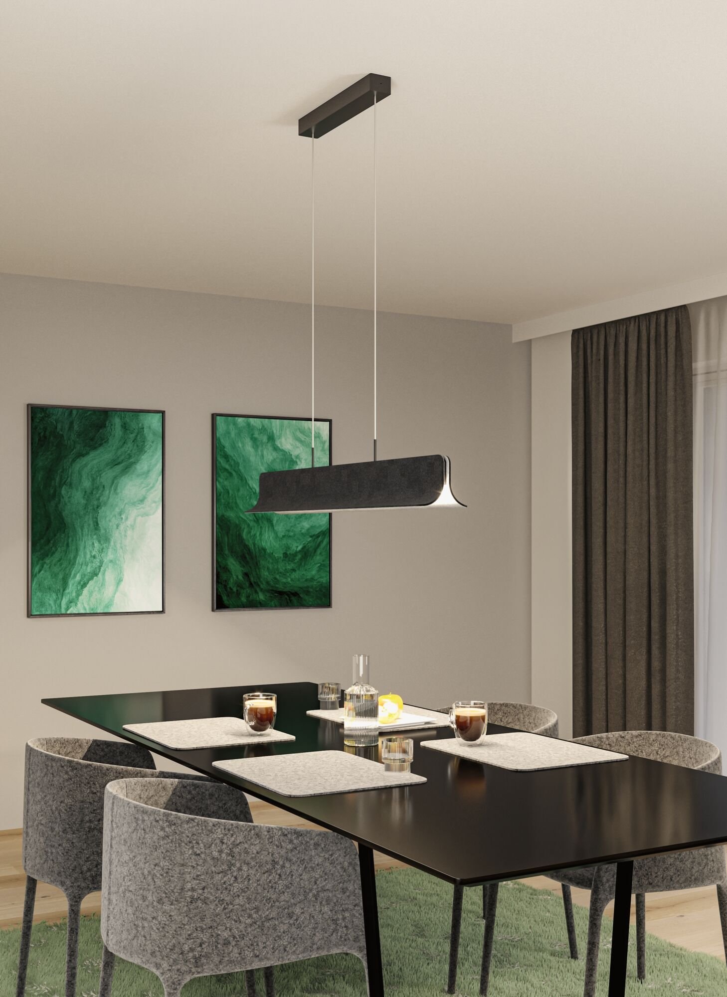 Paulmann LED Pendelleuchte »Noyan 3-Step-Dimmbar 2x24W Anthrazit«, 2 flammig, 3-Stufen-Dimmbar