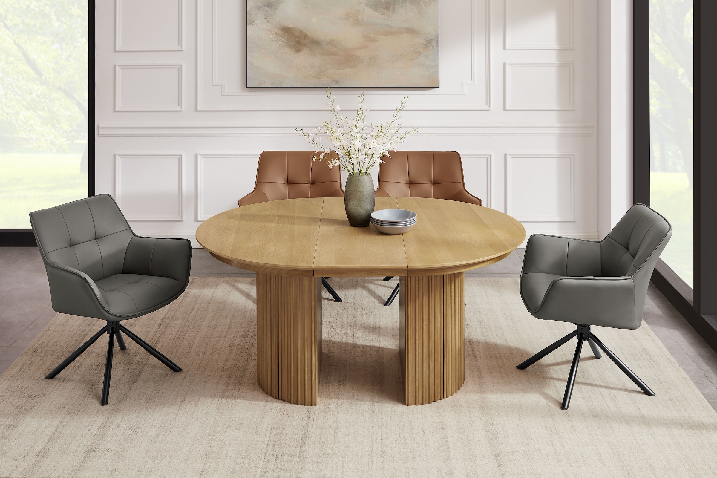 OTTO home Esstisch »Clozie« Design-Esstisch in Eichenoptik mit cleverem Stauraum & Ausziehfunktion