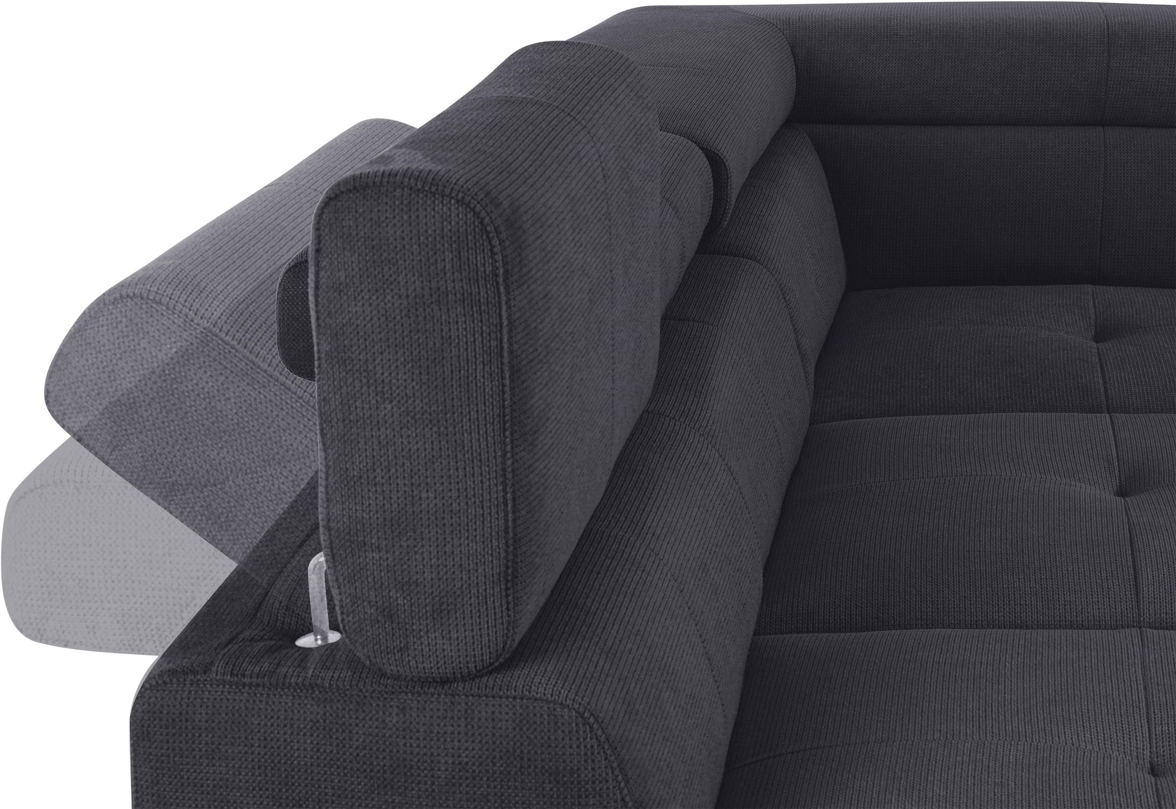 COTTA Ecksofa »Enterprise L-Form«, mit Arm- & Kopfteilverstellung, wahlweise mit Bettfunktion
