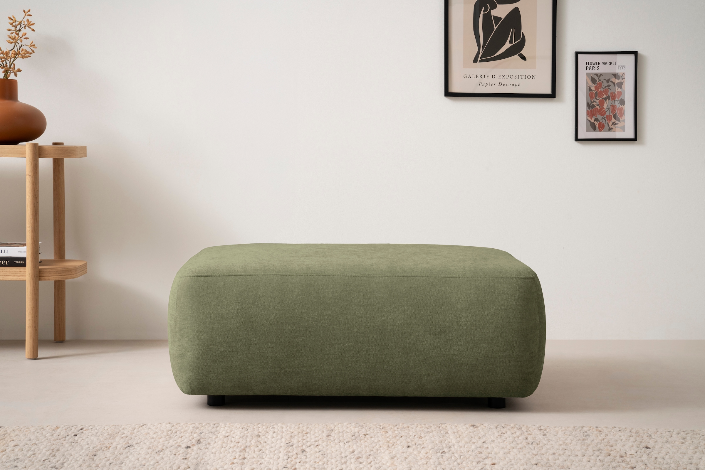 Home affaire Polsterhocker "Torge, Hocker in Cord, Samtvelours oder Struktu günstig online kaufen