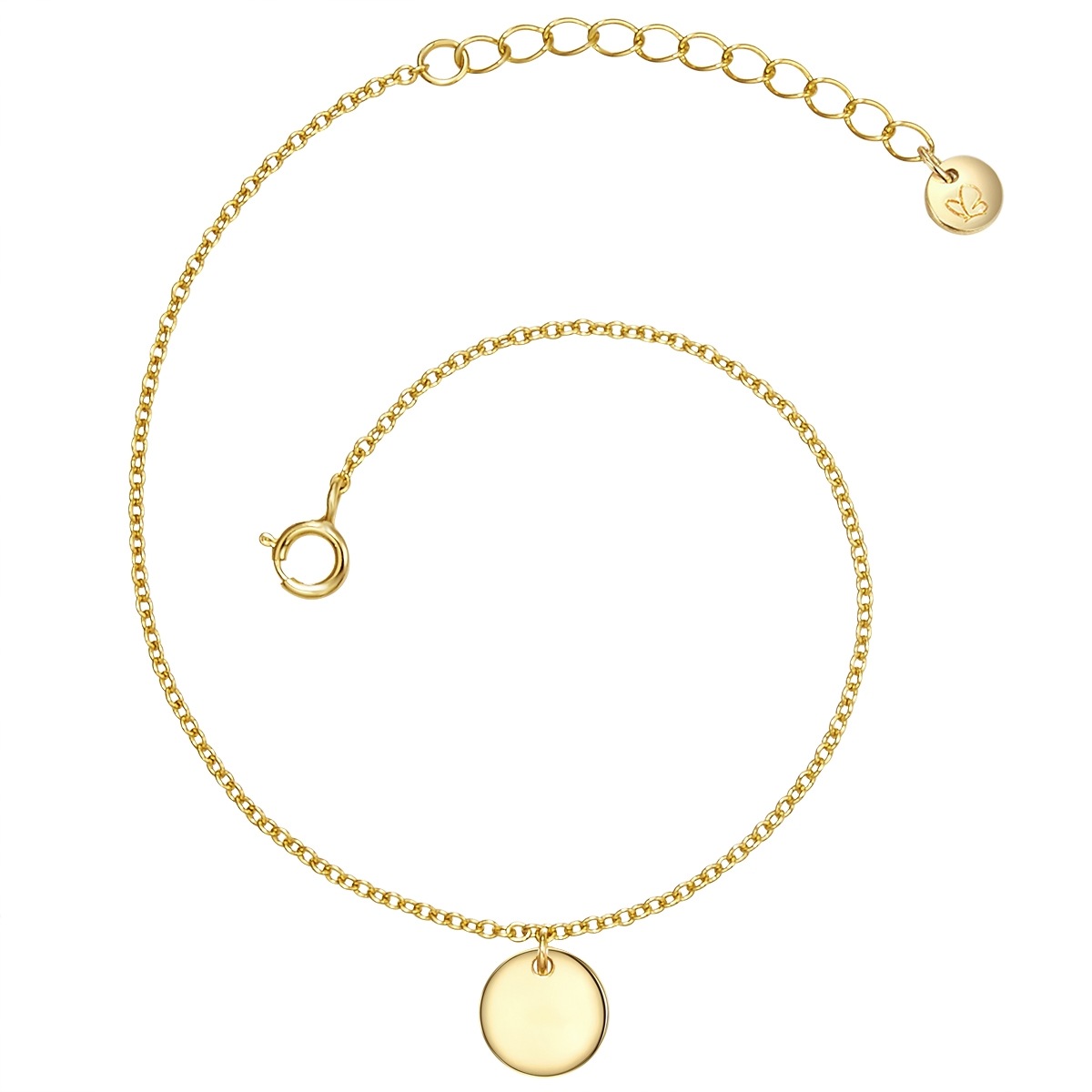 Damen Gliederarmband "GSM1897", Silber 925 (Sterlingsilber), gold, GLANZSTÜCKE MÜNCHEN, Silber 925 (Sterlingsilber), Armbänder, aus Sterling Silber