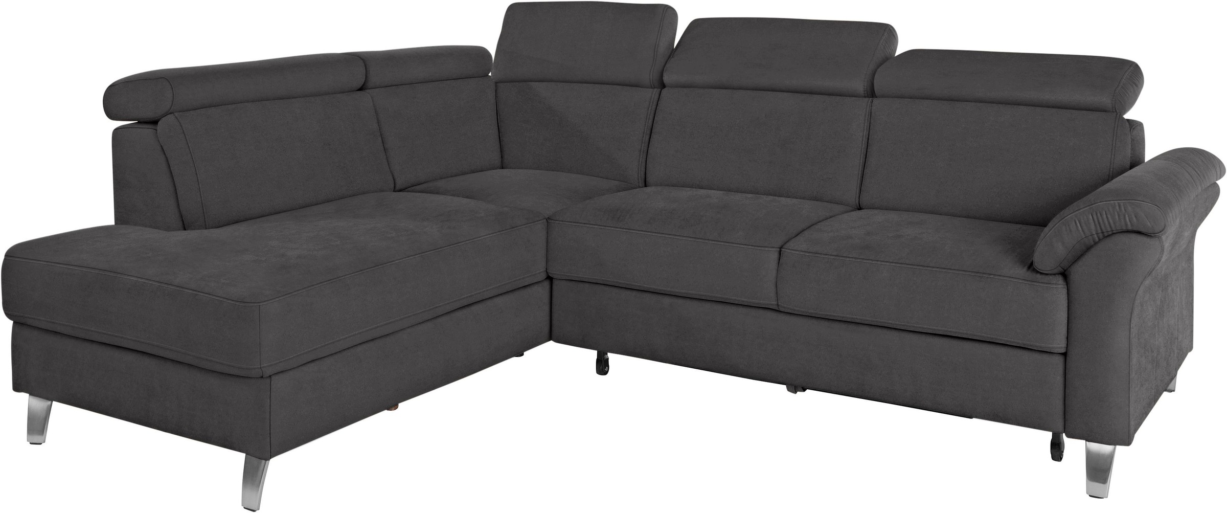 Ecksofa SIT & MORE "Arngast L-Form", grau (graphit), B:245cm H:84cm T:194cm, Sofas, Ecksofa, inklusive Kopfteilverstellung und Federkern 6