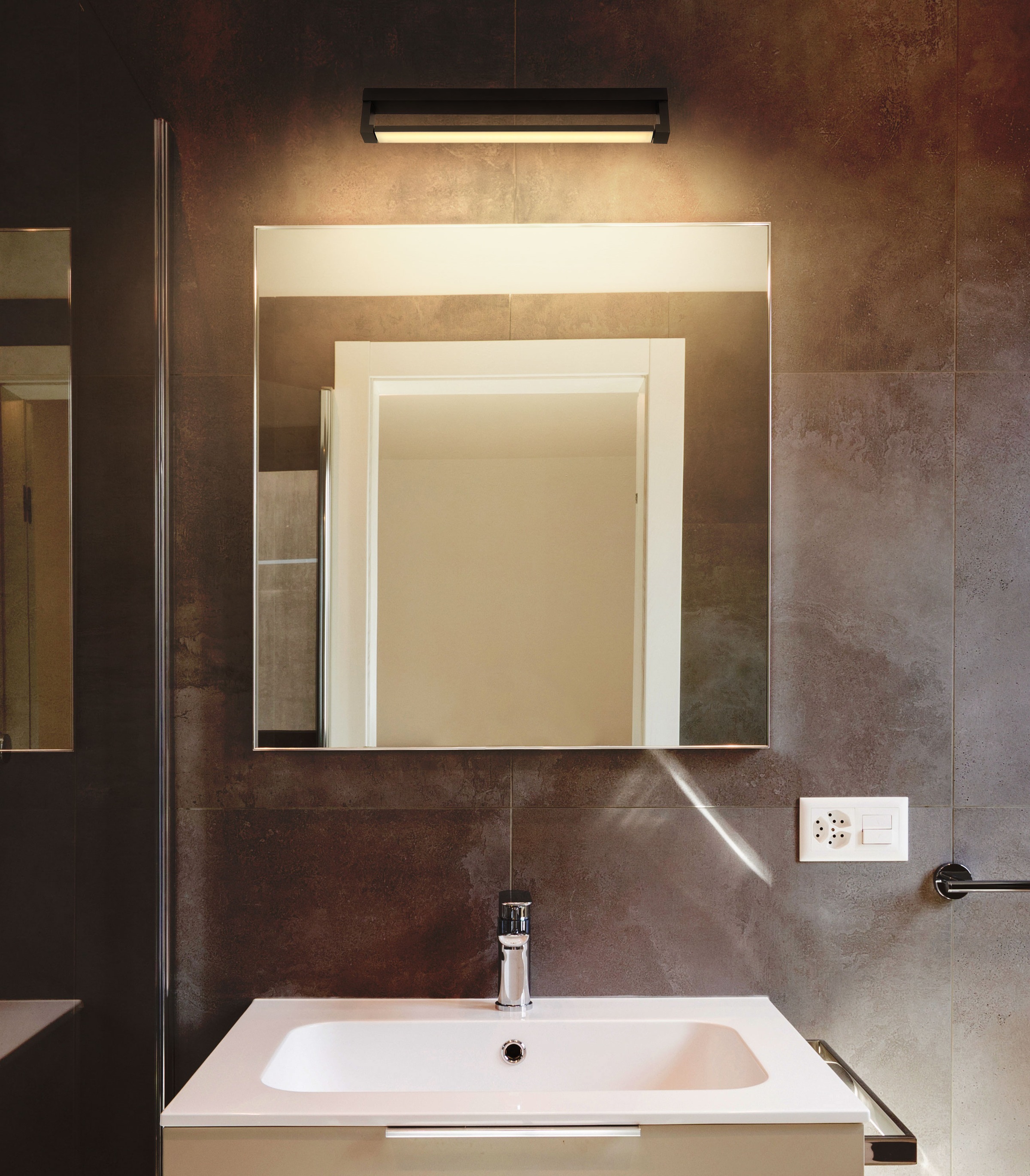 GLOBO LIGHTING Wandleuchte »SUSI« LED-Modul 1 Stk. Warmweiß Schwarze Wandleuchte mit Kunststoff opal, IP44, dreh-/schwenkbar