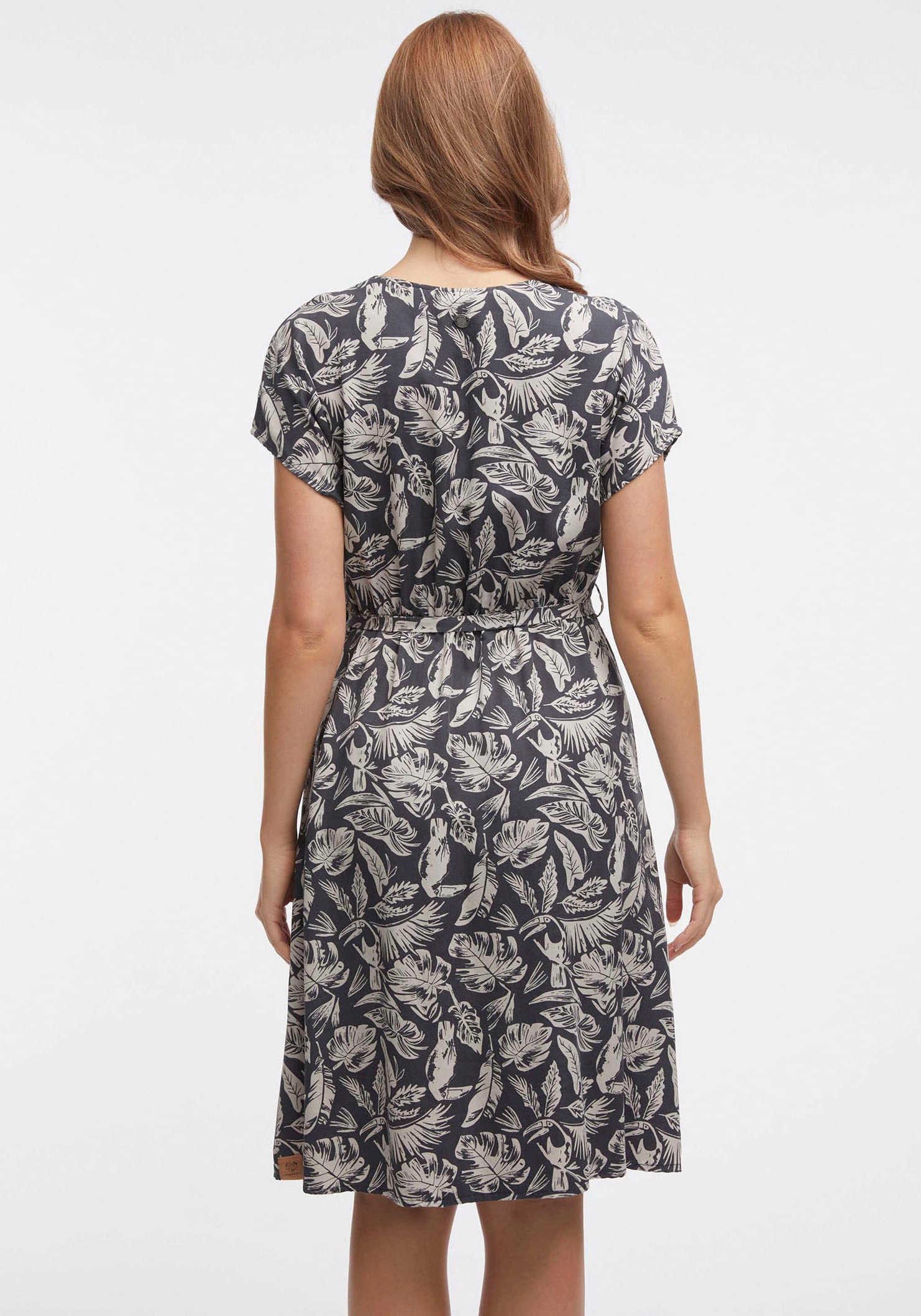 Ragwear Midikleid »Kleid SELYMA ORG«, sommerliches Kleid mit V-Ausschnitt und Wickeleffelt