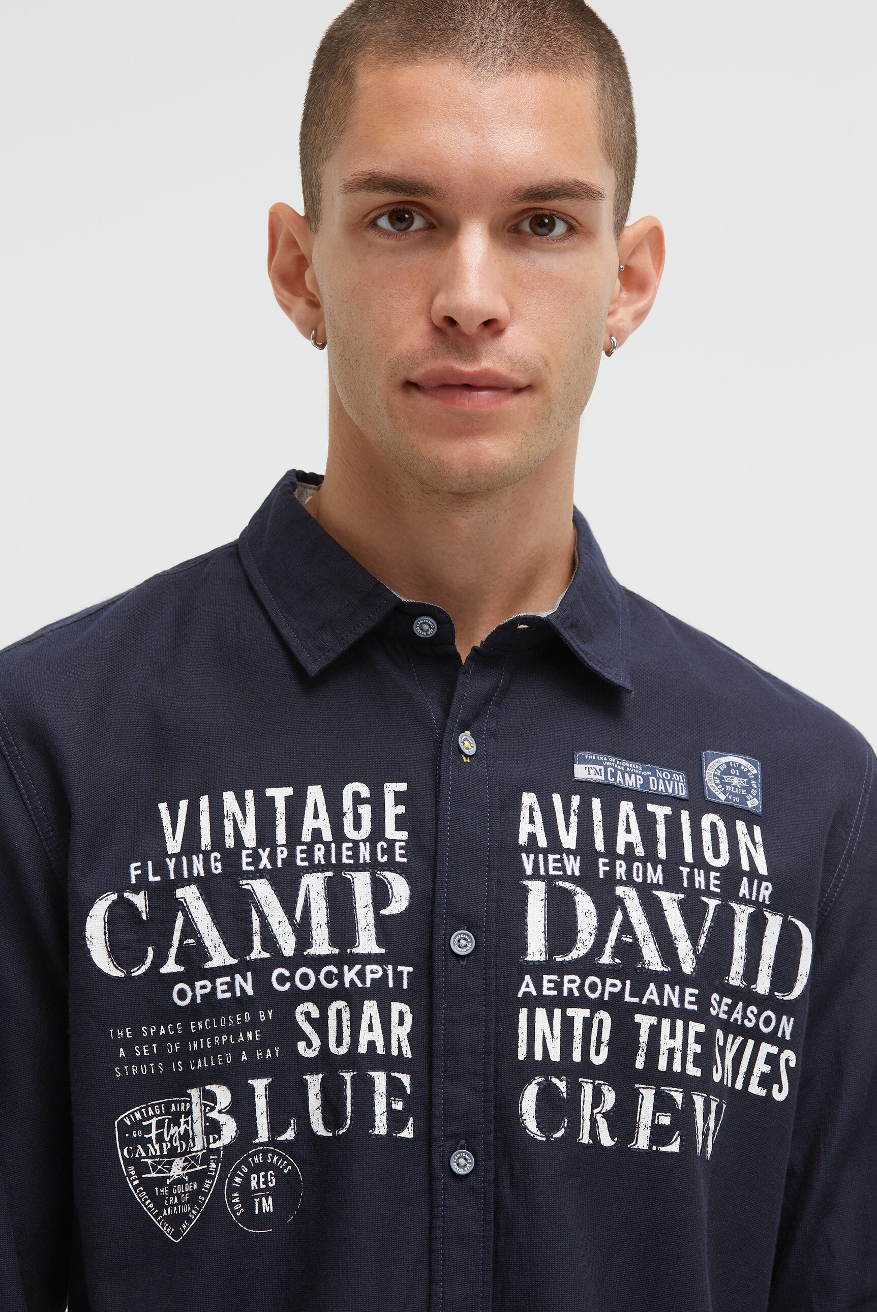 CAMP DAVID Langarmhemd aus Baumwolle