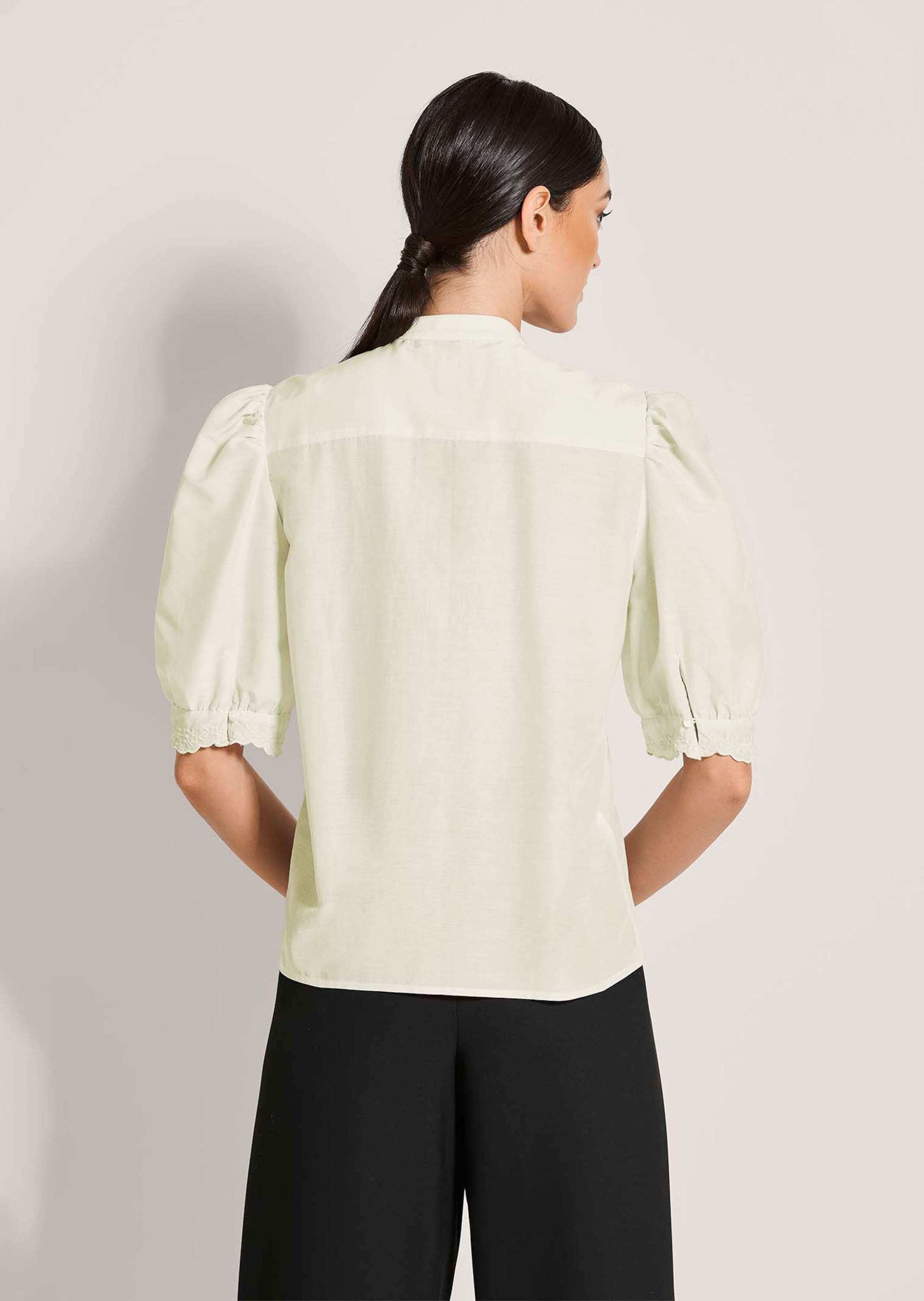 MADELEINE Kurzarmbluse »Rüschenbluse Blusenshirt mit Spitzendetails« Feine Spitzenbänder