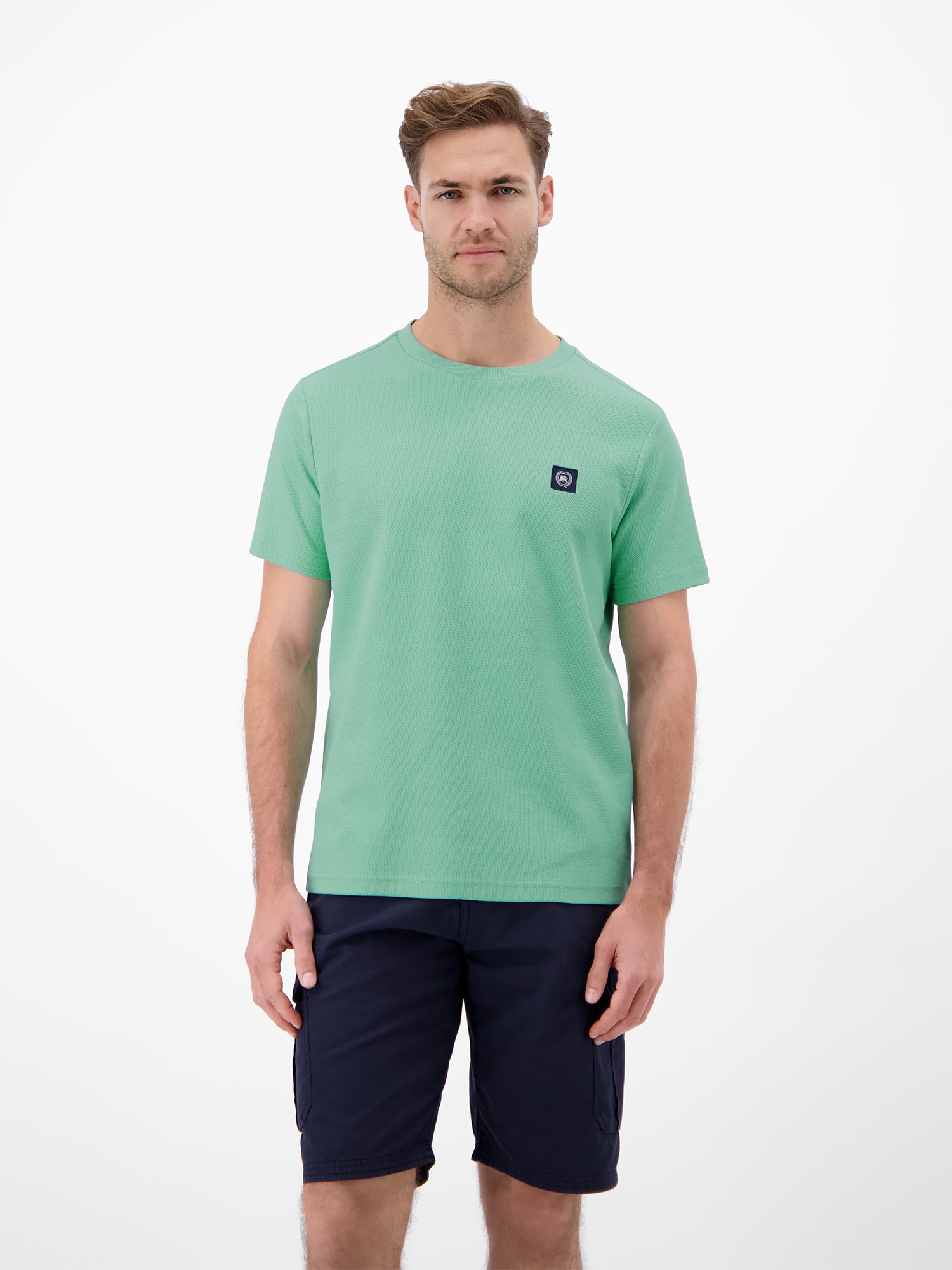 LERROS T-Shirt "T-Shirt mit Waffelstruktur aus 100 % Baumwolle"