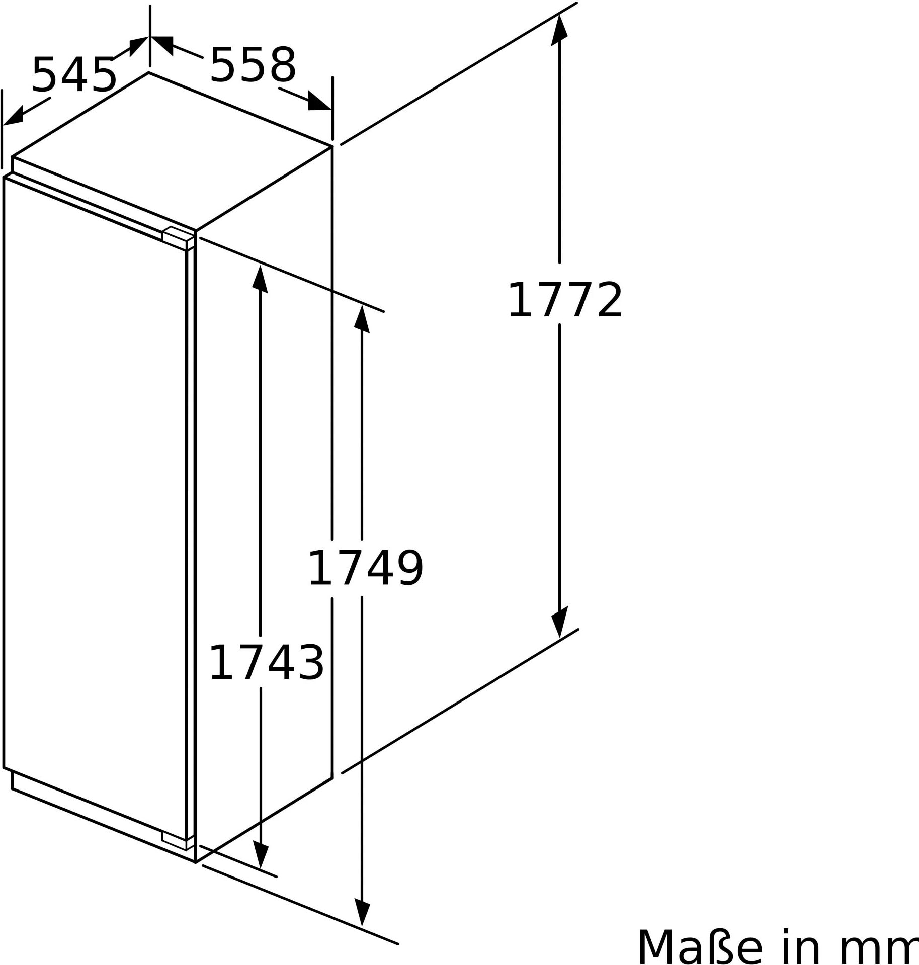 NEFF Einbaukühlschrank »KI1813FE0«, KI1813FE0, 177,2 hoch, 56 cm BAUR cm breit 