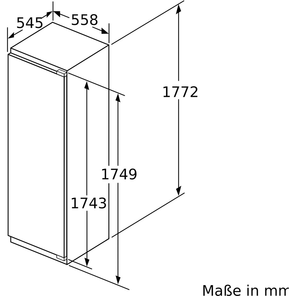 NEFF Einbaukühlschrank »KI1813FE0«, KI1813FE0, 177,2 cm hoch, 56 cm breit