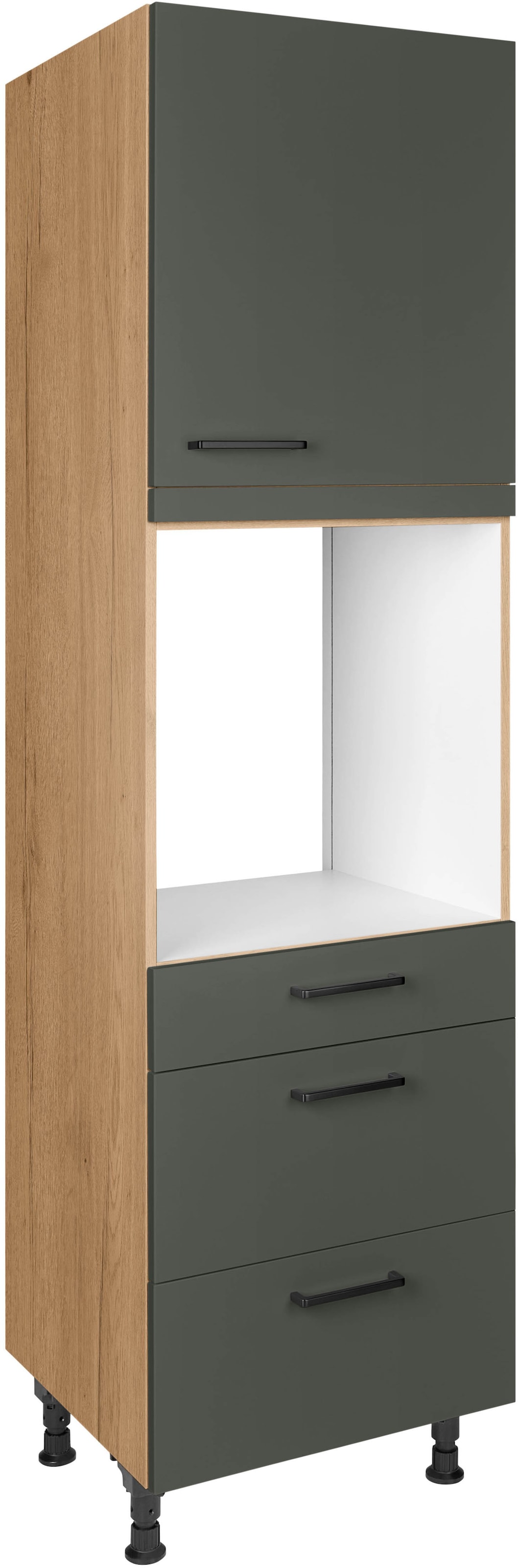 nobilia ""Easytouch", Ausrichtung wählbar, mit Schublade und zwei Auszügen und" einer Tür, vormontiert, Breite/Höhe: 60/216,6 cm