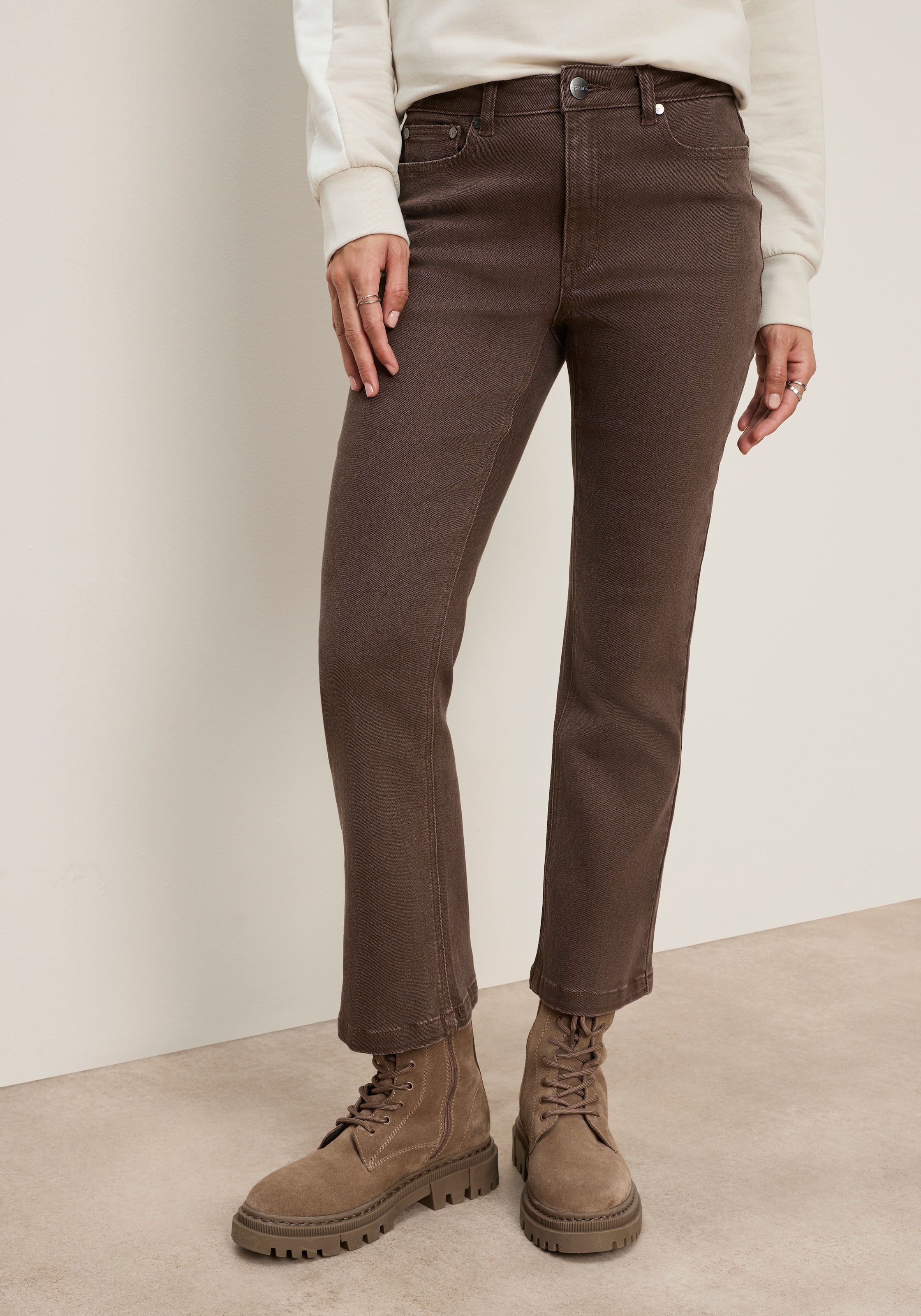 Tamaris Ankle-Jeans "mit leicht ausgestelltem Bein" mit hoher Leibhöhe im cropped and flared Look