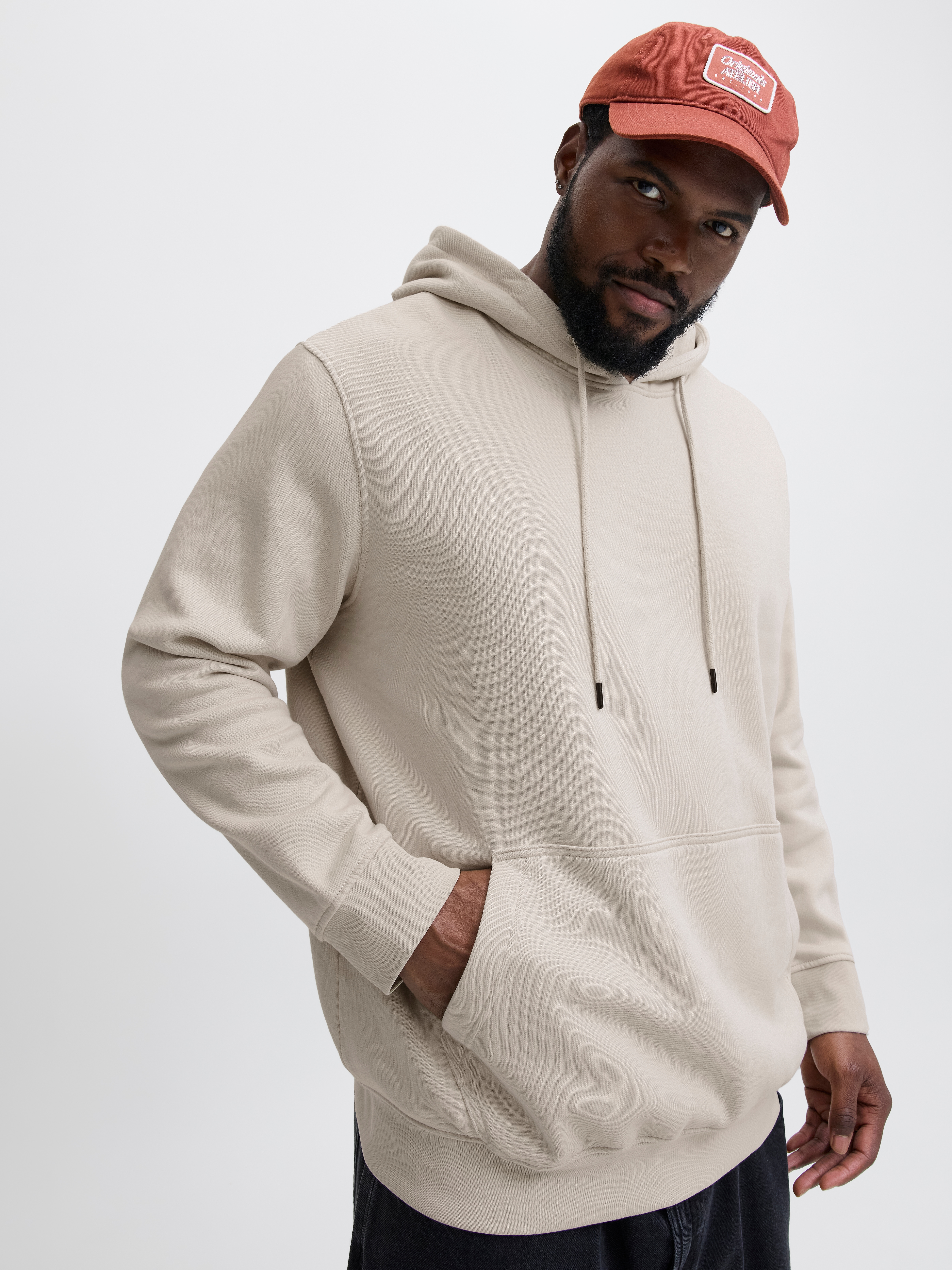 Jack & Jones PlusSize "JJESOHO SWEAT HOOD NOOS PLS", mit Logobranding