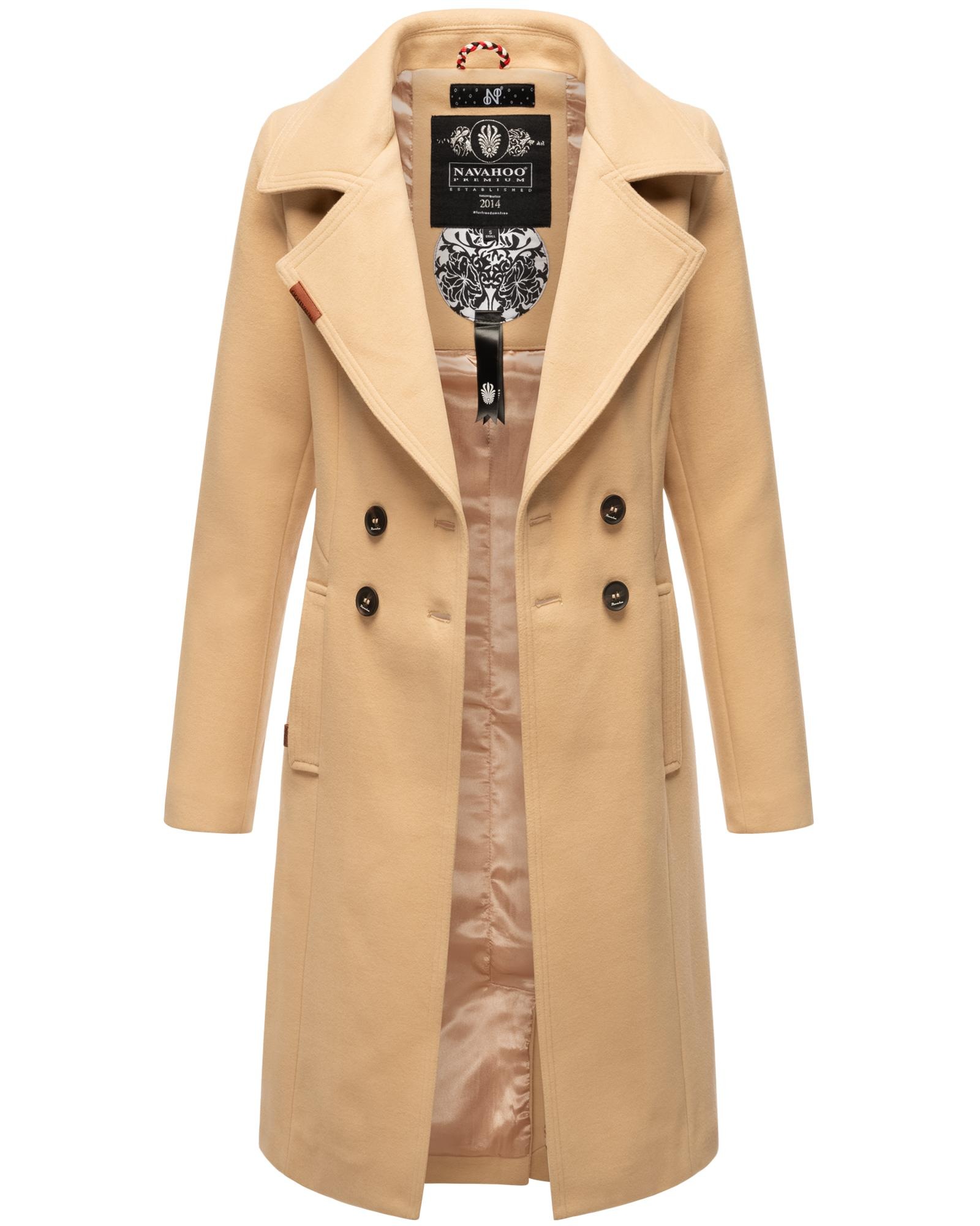 Navahoo Wintermantel »Wooly«, edler Damen Trenchcoat in Wollmantel-Optik