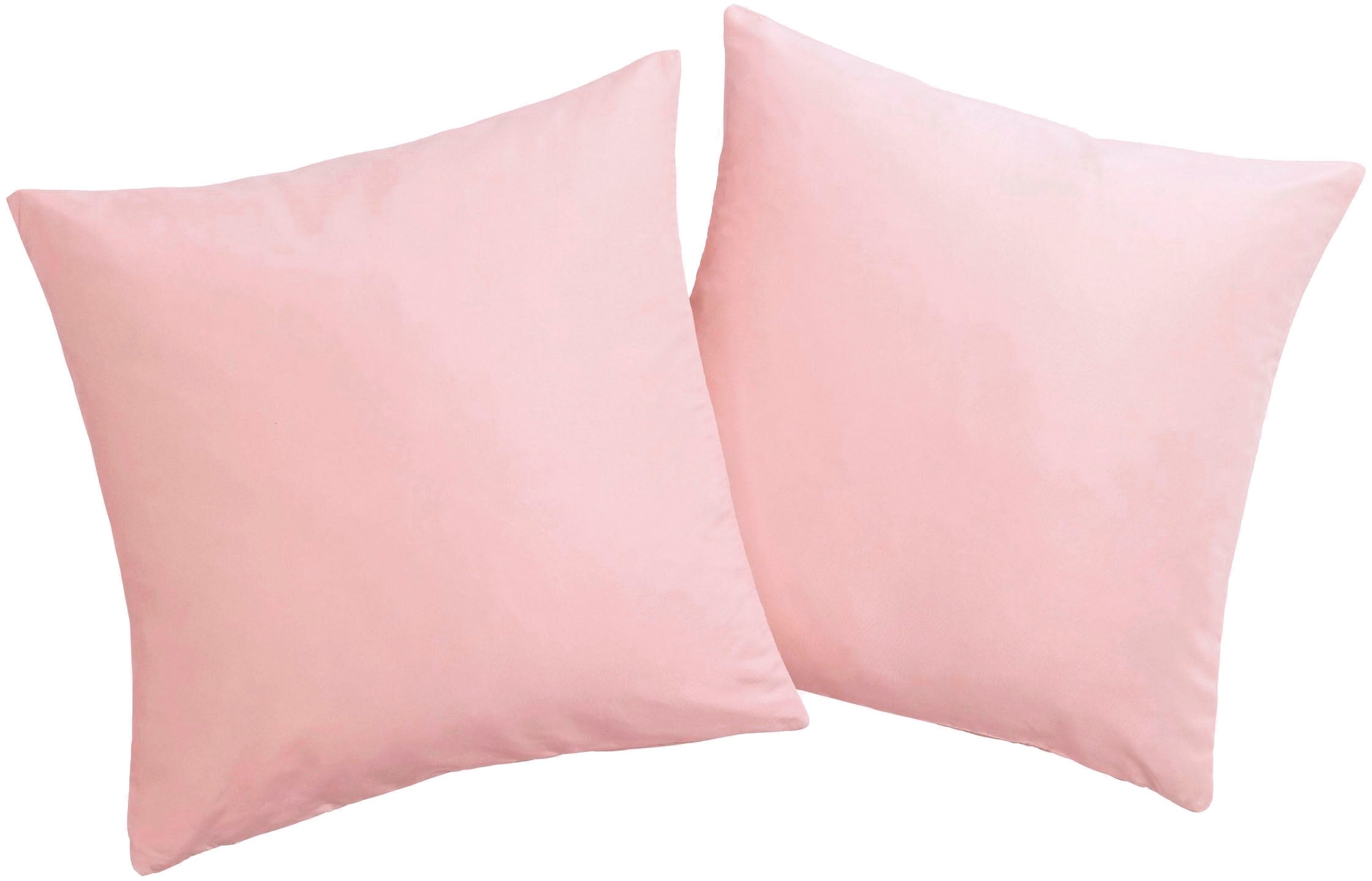 OTTO home Dekokissen "Parry Microfaser" 2-er Set, unifarben, Kissenhüllen ohne Füllung, mit Reißverschluss