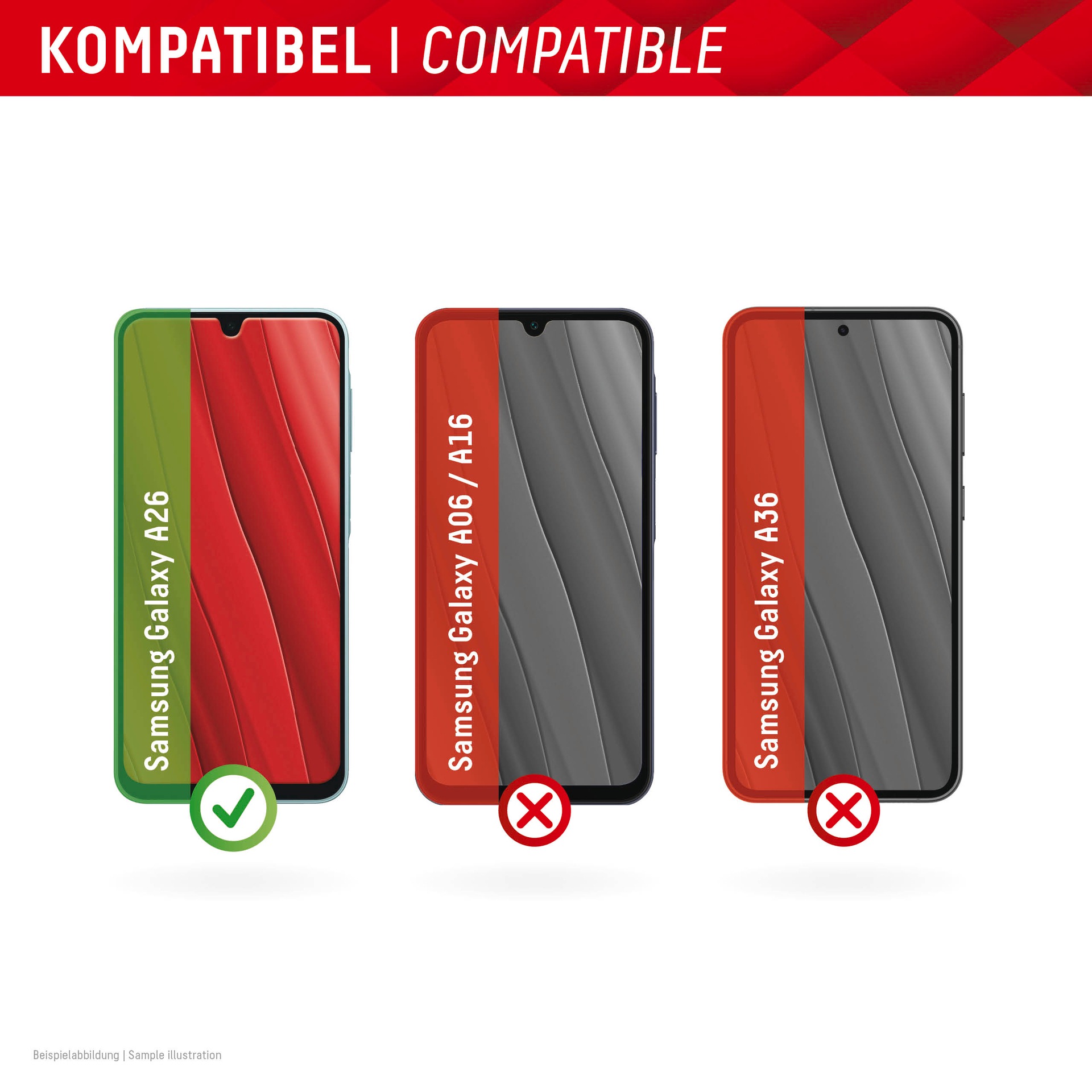 Displex Displayschutzglas »Smart Glass Screen Protection - ultra-dünn, unzerbrechlich, unsichtbar«, für Samsung Galaxy A26, Displayschutzfolie, Schutzfolie, Bildschirmschutz, kratz- & stoßfest