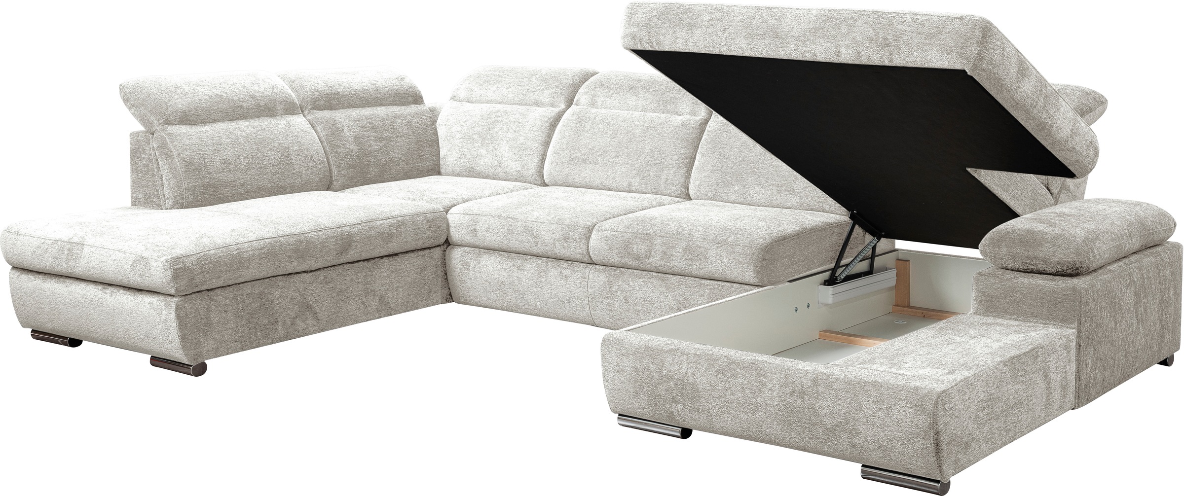 WERK2 Wohnlandschaft »Cordoba inkl. Bett, Bettkasten und Kopfteilfunktion, Breite 359cm«