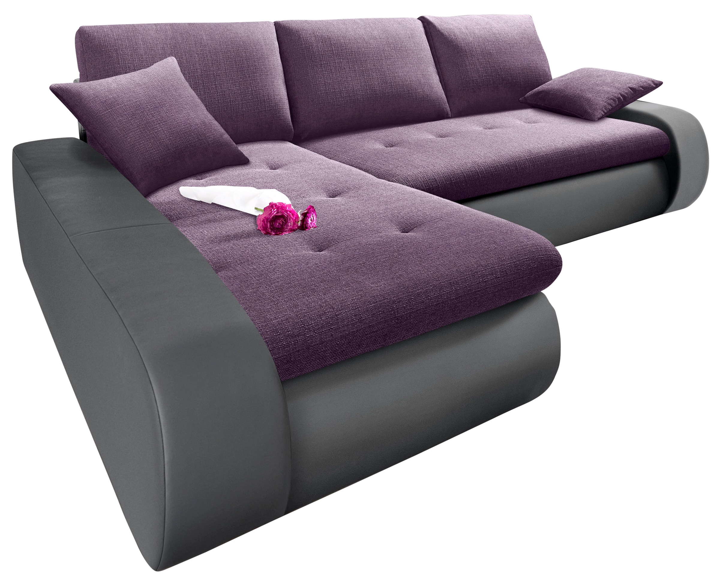TRENDMANUFAKTUR Ecksofa "Indie, modern und bequem, Materialmix, L-Form", wa günstig online kaufen