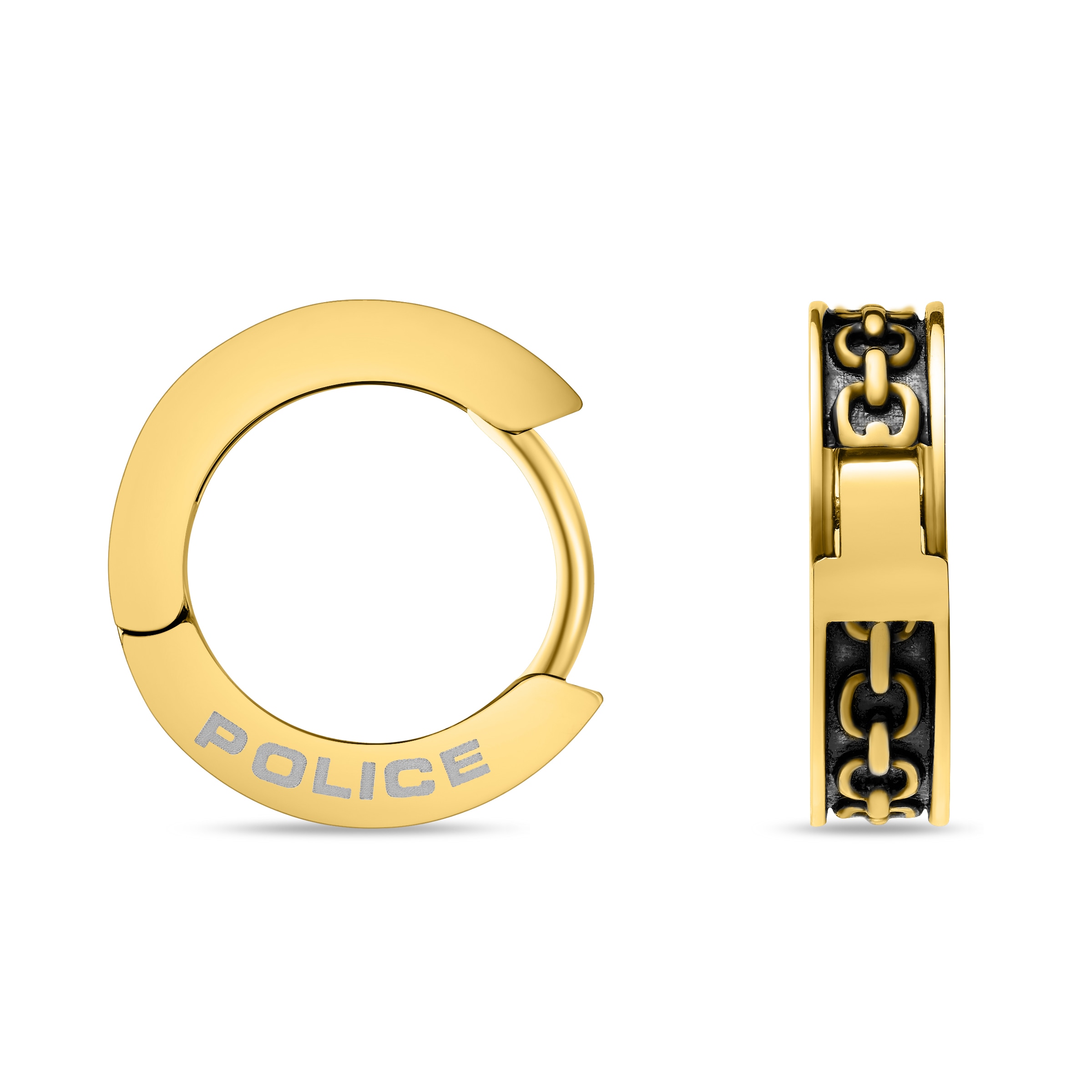 Police Paar Creolen »Chainset Kettenoptik«