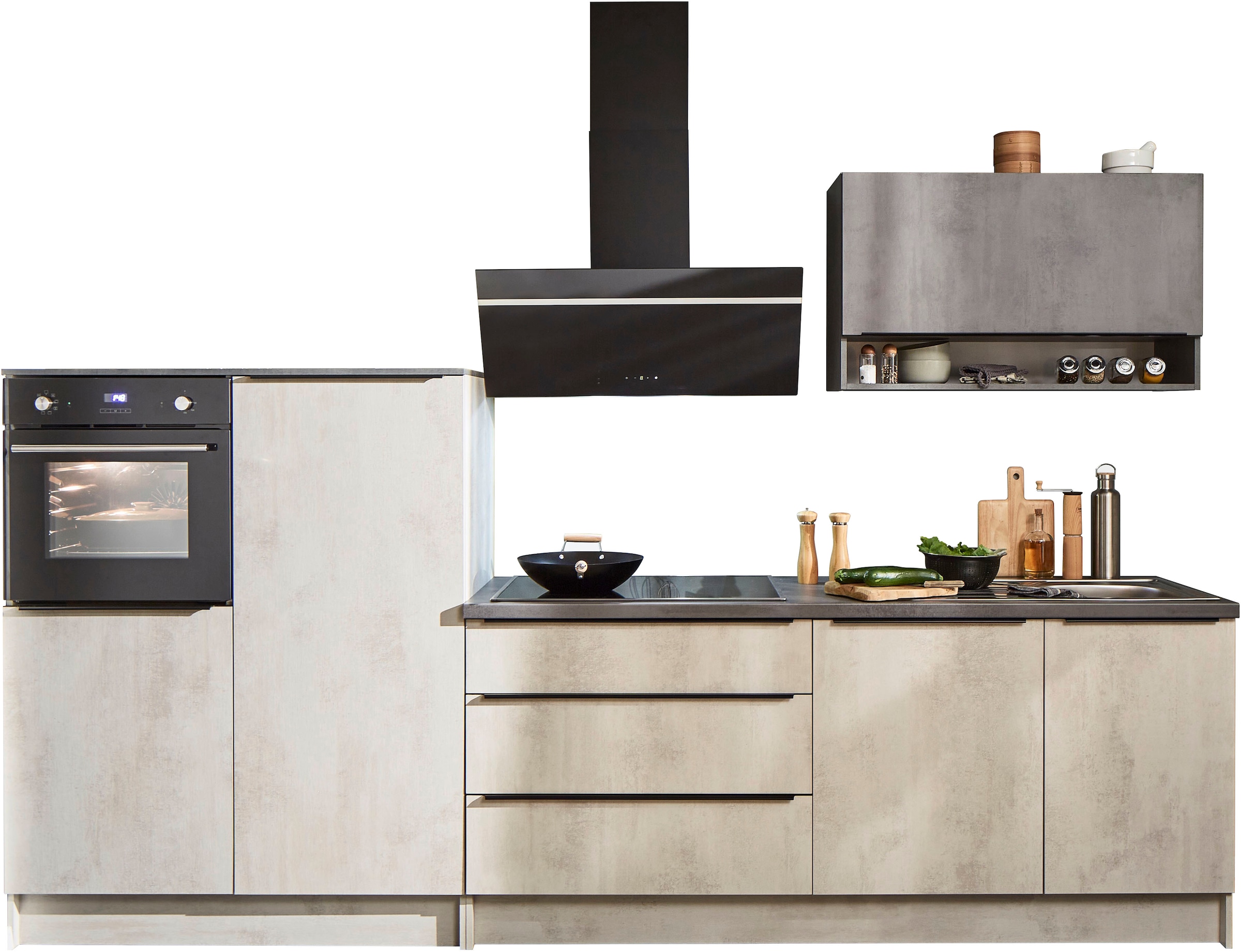 BASIC by Balculina Küchenzeile »Boston«, Breite 200 + 123 cm, wahlweise mit E-Geräten