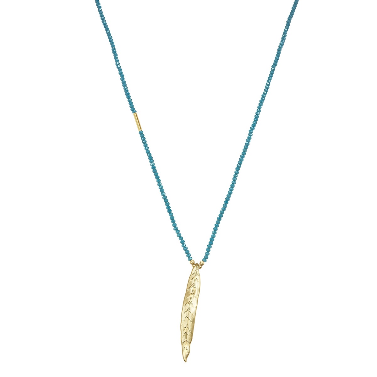 LULU & JANE Damen Kette ohne Anhänger "AV155", 90,5cm,mit Stein, Materialmixgelbgold, Materialmix, Halsketten, mit Crystal