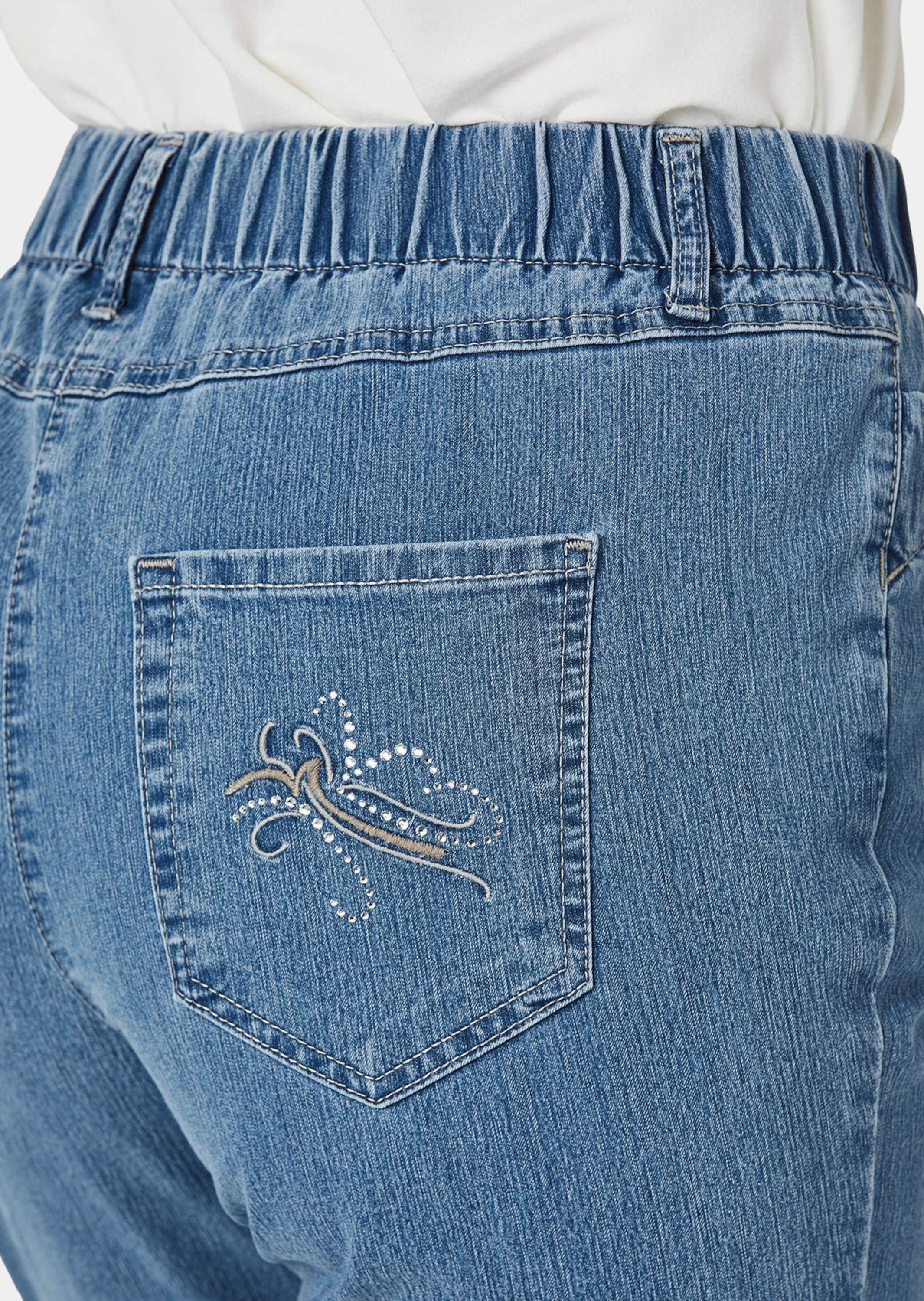 GOLDNER Regular-fit-Jeans »Jeansschlupfhose LOUISA Edel geschmückte Jeansschlupfhose LOUISA«