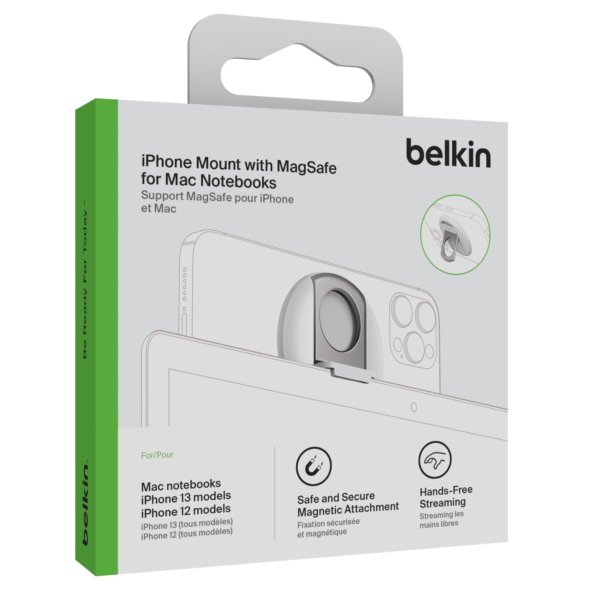 Belkin Smartphone-Halterung »iPhone Halter mit MagSafe für MacBooks«, auch als Ringgriff oder Ständer verwendbar