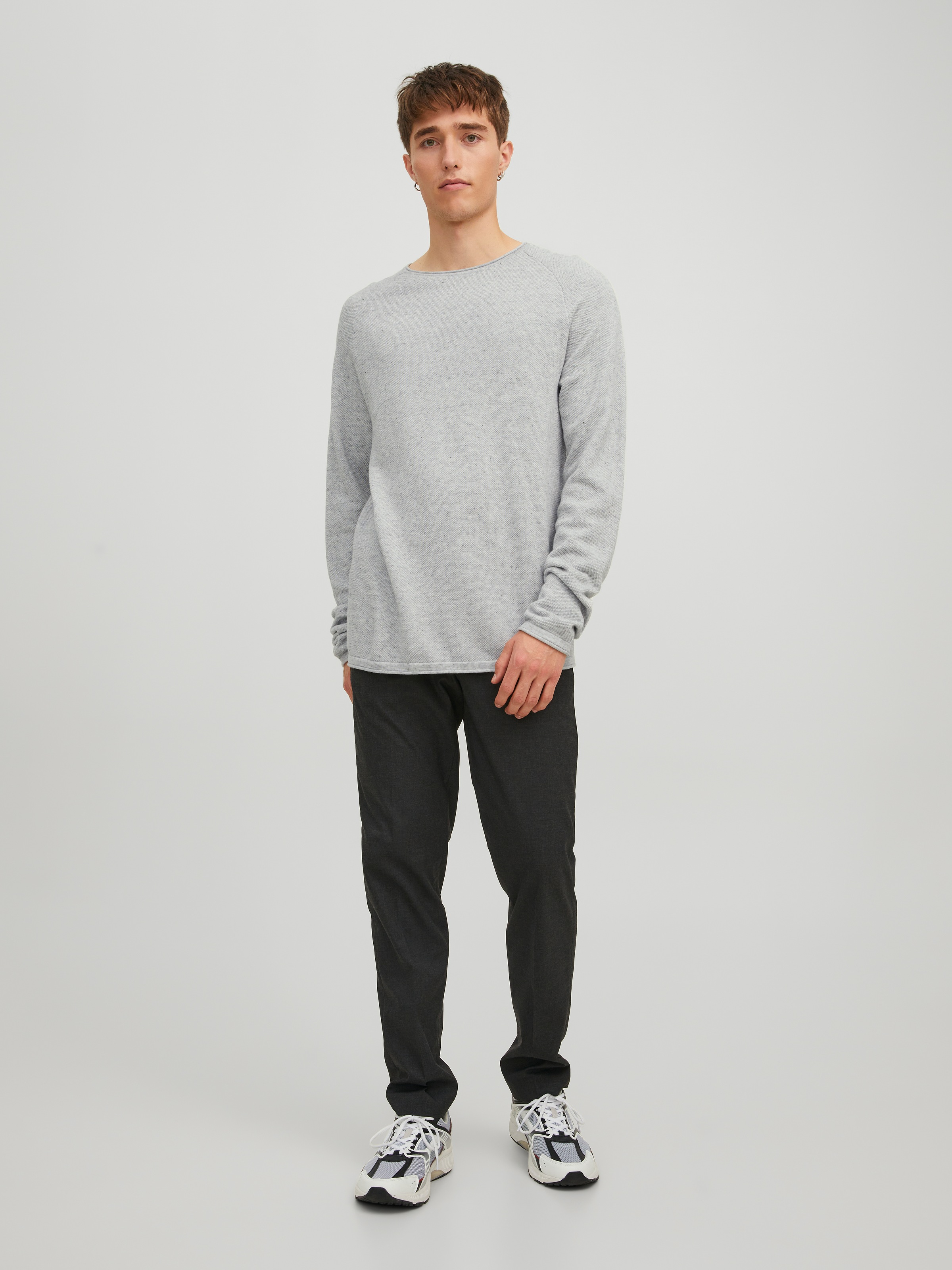 Jack & Jones Rundhalspullover »JJEHILL KNIT CREW NECK NOOS« Baumwolle, regular fit
