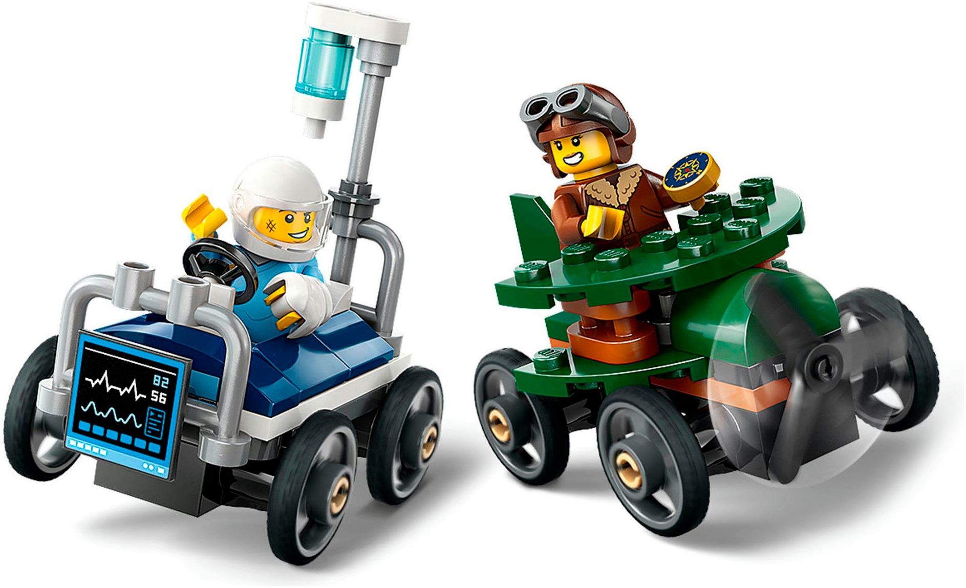 LEGO® Konstruktionsspielsteine »Flugzeug vs. Krankenhausbett (60459), LEGO City«, (70 St.), Made in Europe