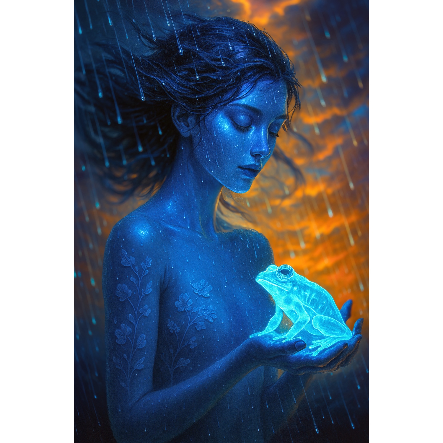 queence Acrylglasbild "Regenzauber", Bilder von Frauen-Fantasy-Frau-Gemälde günstig online kaufen