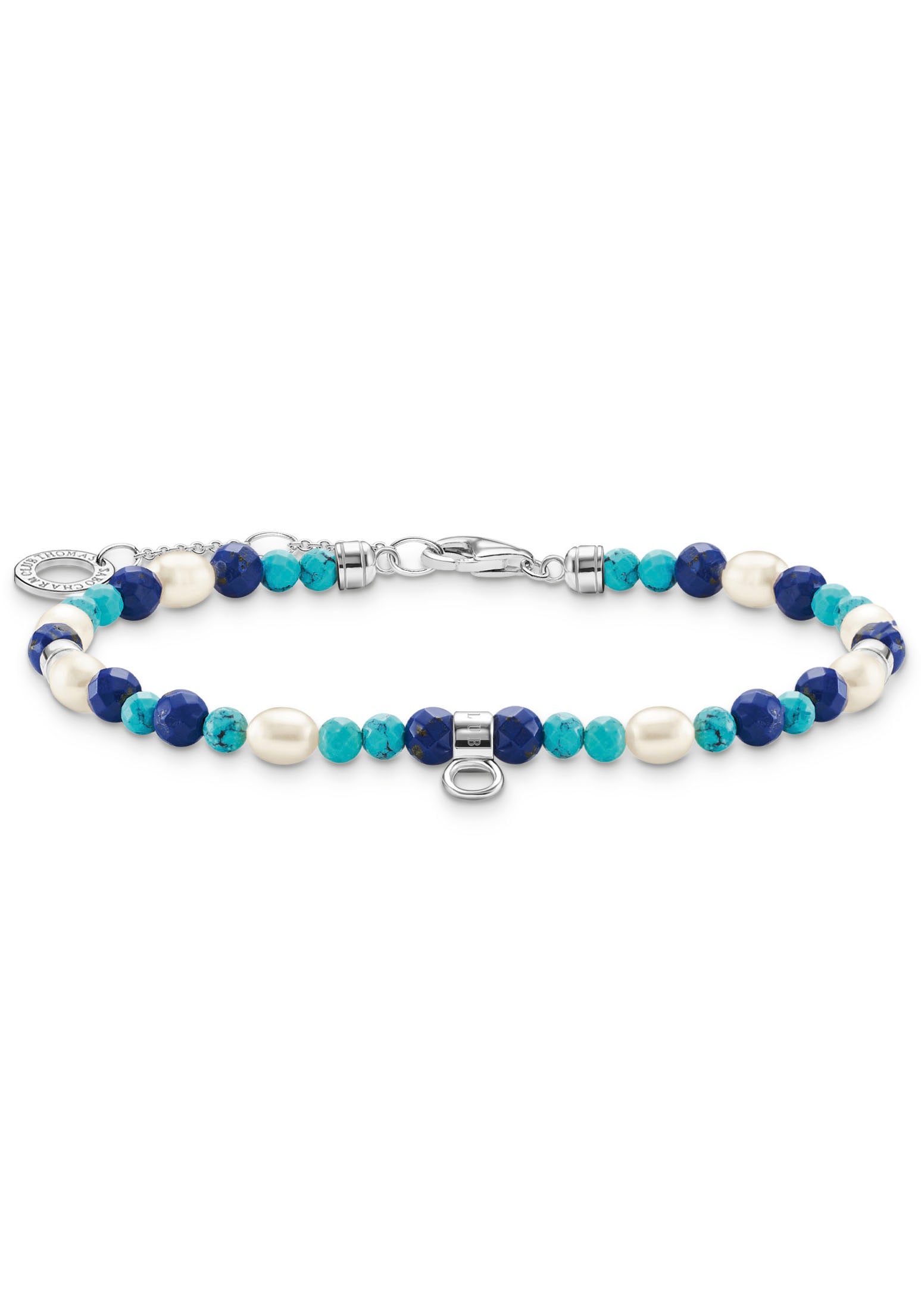 Armband »blaue Steine und Perlen, A2064-775-7-L19V«, mit Süßwasserzuchtperle