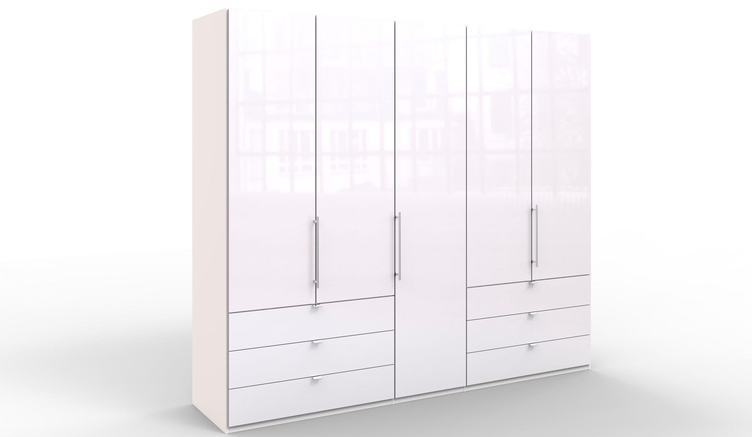 WIEMANN Falttürenschrank »Loft, in stilvoller Optik, Made in Germany«, widerstandsfähige Glasfronten, geräuscharme Türen, mit Panoramaöffnung