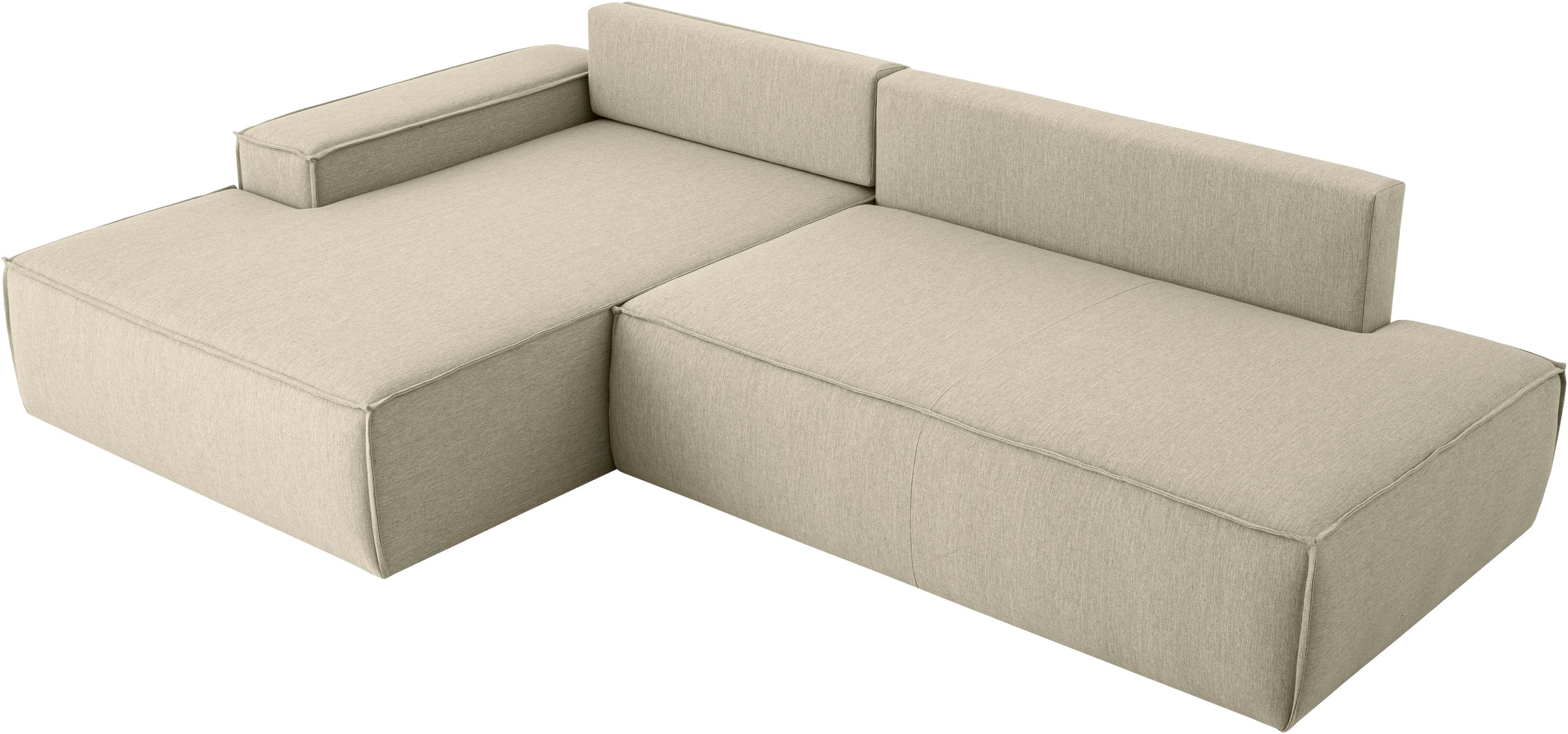 Home affaire Ecksofa »SHERWOOD, Schlafsofa in L-Form offen (275cm), Cord, Leinenoptik«, Schlaffunktion und Bettkasten, Kedernaht, hoher Sitz- & Liegekomfort