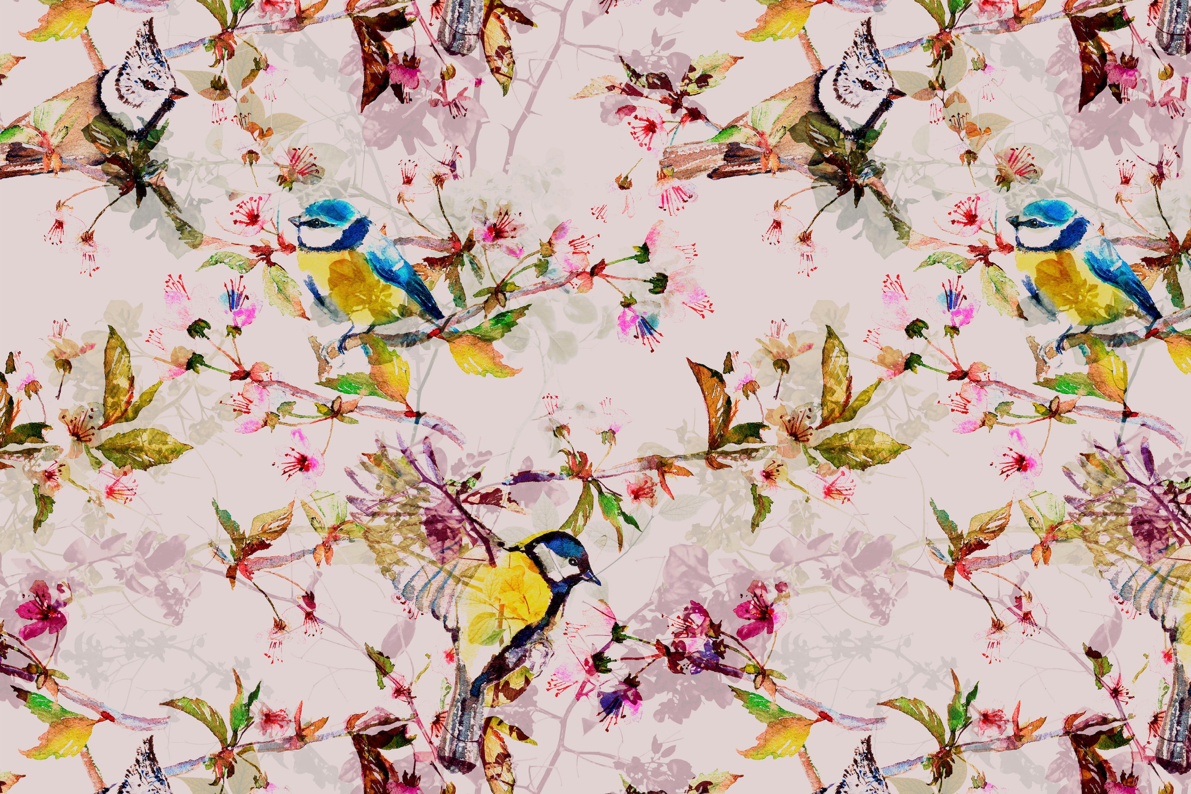 A.S. Création Leinwandbild »songbirds«, Vögel, (1 St.), Keilrahmen Bild Floral