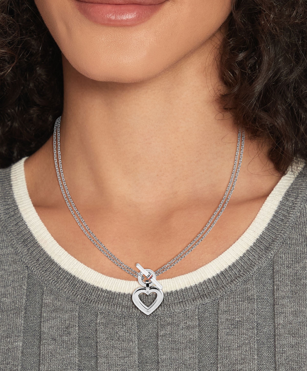 Tommy Hilfiger Kette mit Anhänger »TOGGLE HEART, Herz, 2780967, 2780968«, mit Emaille