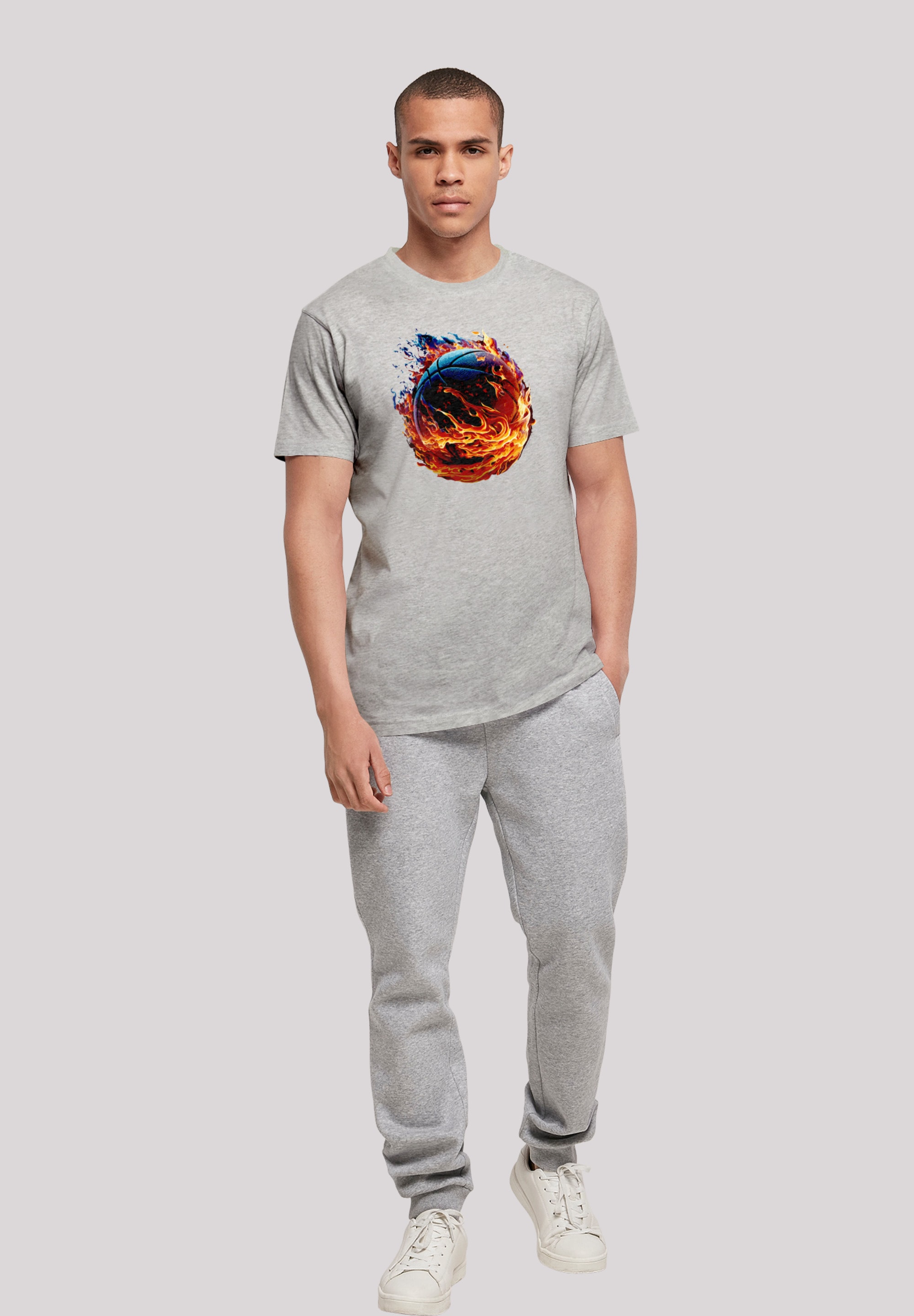 F4NT4STIC T-Shirt »Basketball On Fire Sport UNISEX«, Print