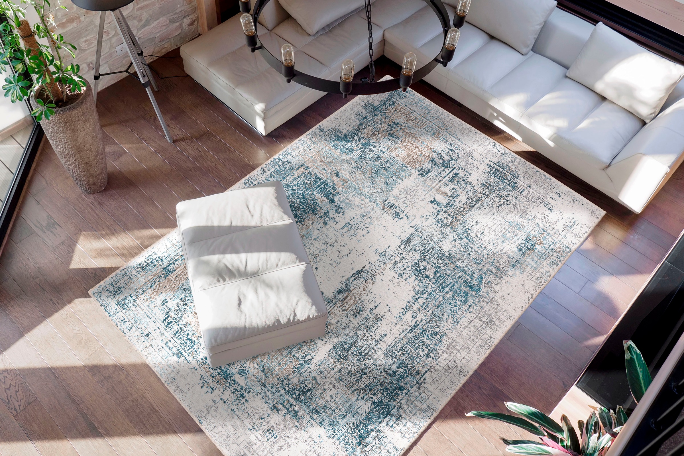 me gusta Teppich »Faye 1025«, rechteckig, 6 mm Höhe, Flachgewebe, gedrucktes Motiv, Wohnzimmer, Esszimmer
