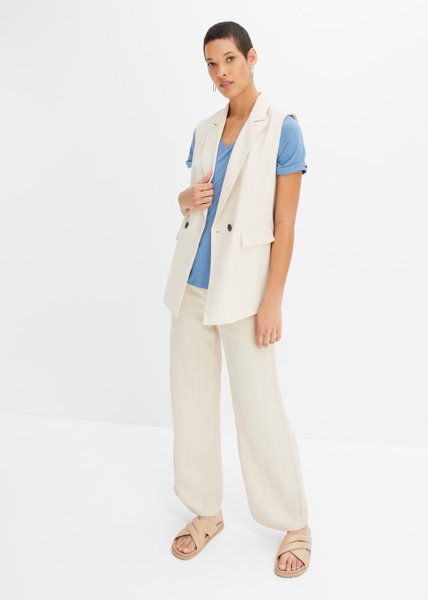 bonprix T-Shirt Oversize-Passform, V-Ausschnitt, für Frühling und Sommer