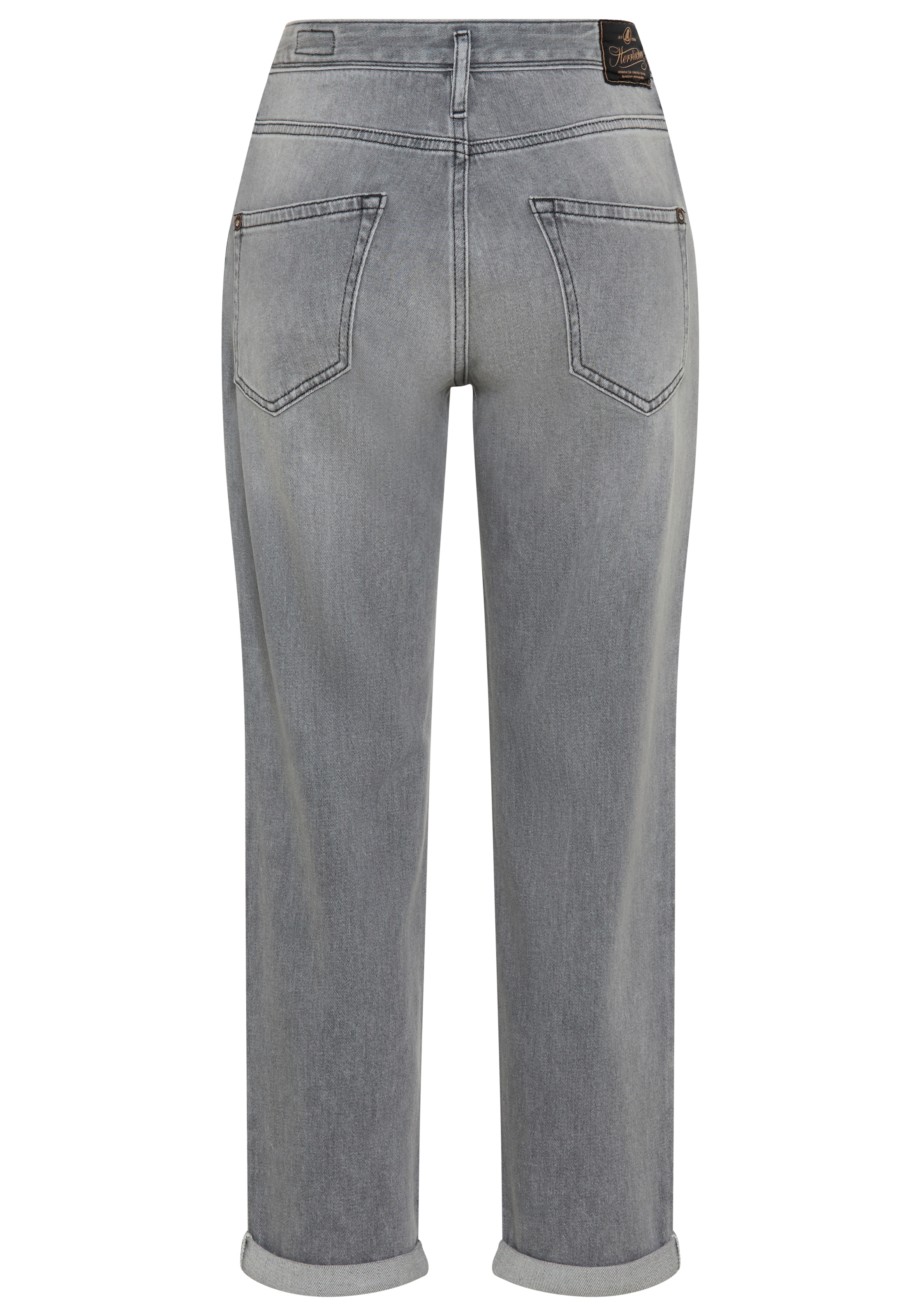 Herrlicher Boyfriend-Jeans »Shyra Tap Denim Grey Light Stretch« High Waist mit Umschlagsaum