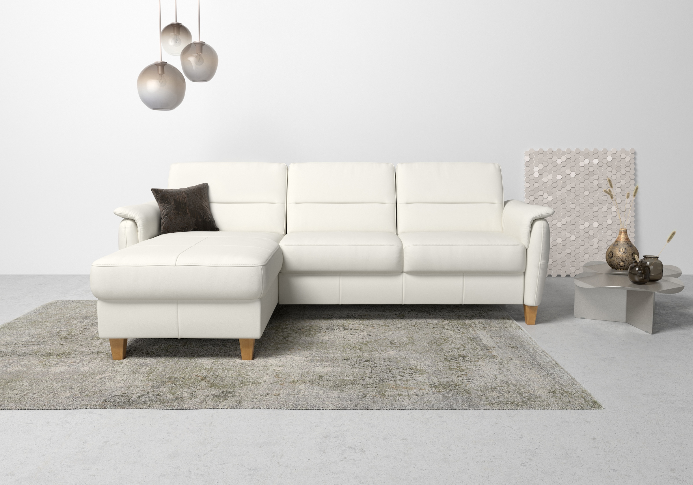 Home affaire Ecksofa "Palmera L-Form, B: 244 cm" optional Bettfunktion & Be günstig online kaufen